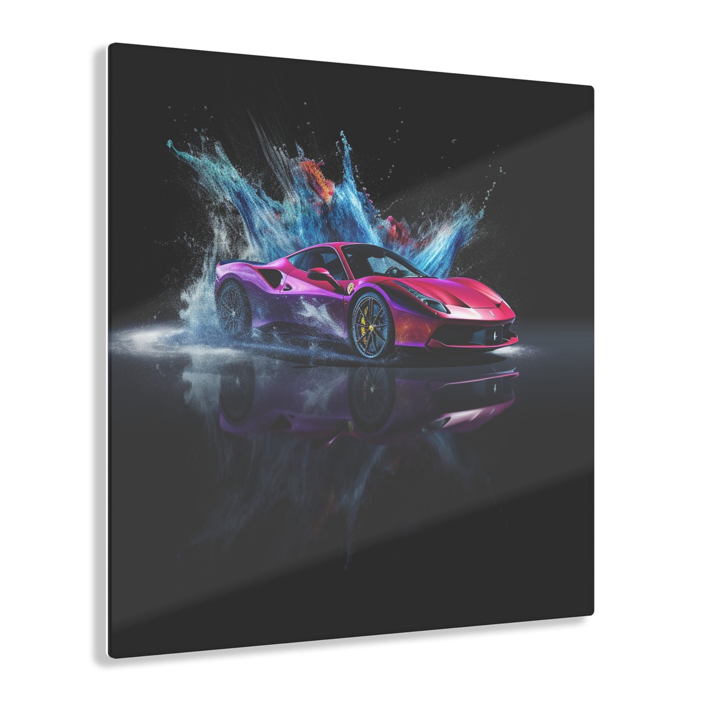 Acrylic Prints Ferrari Water Splash 4