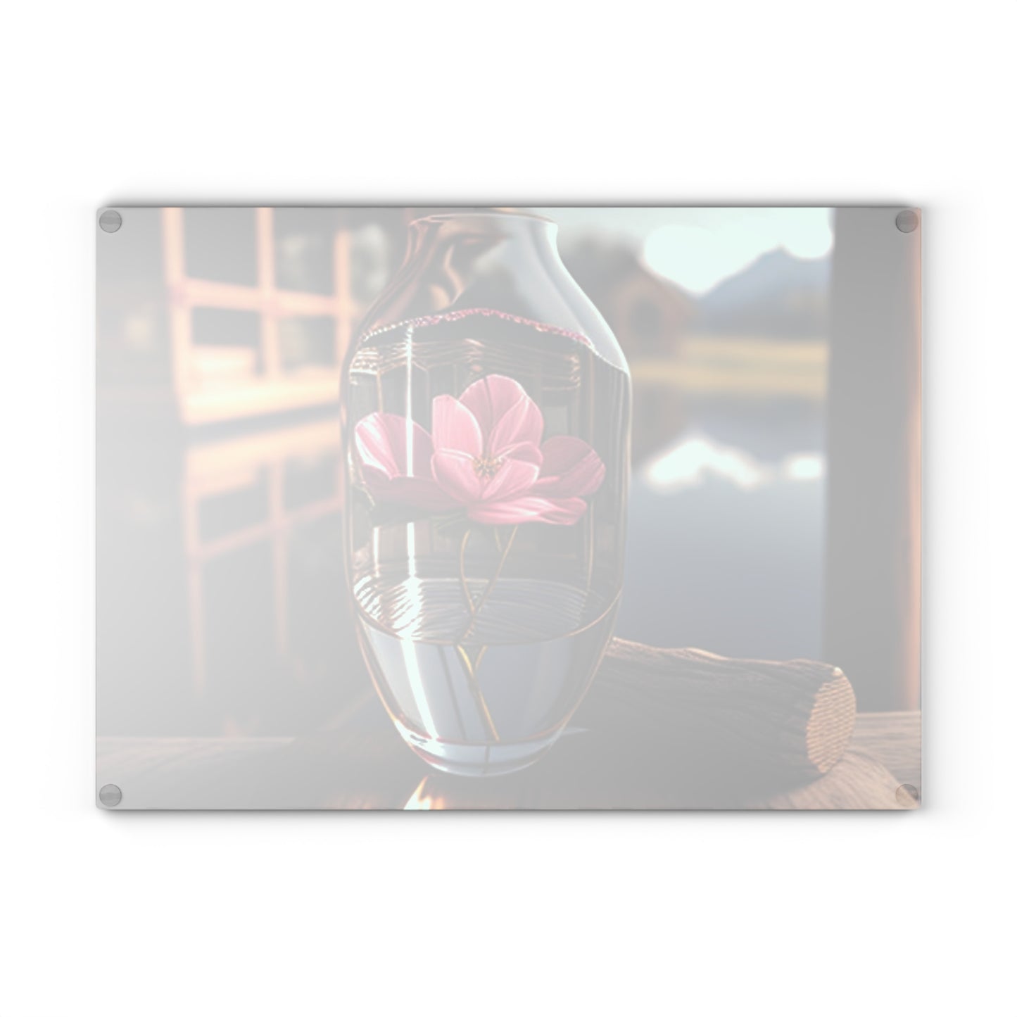 Glass Cutting Board Pink Magnolia 4