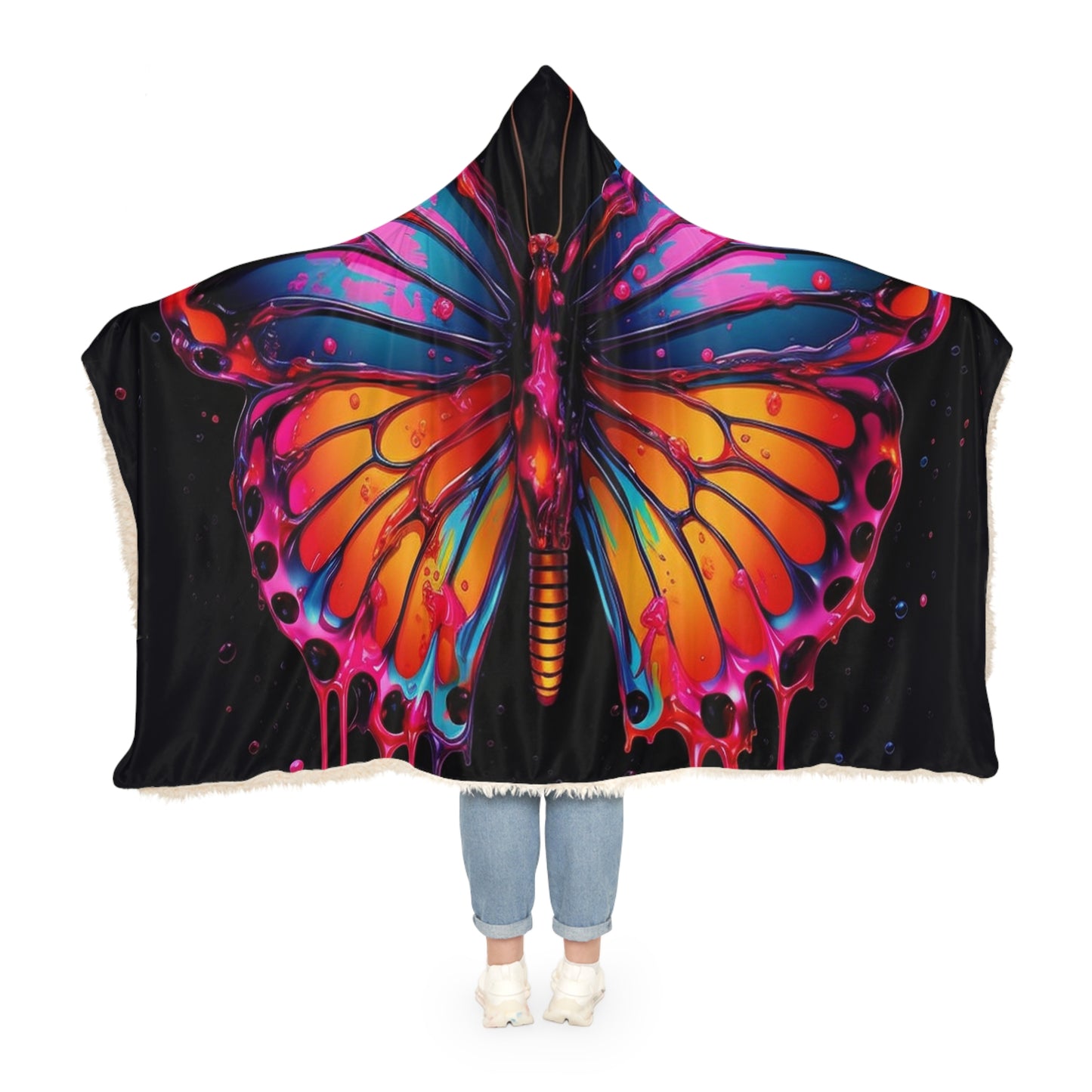 Snuggle Hooded Blanket Pink Butterfly Flair 1