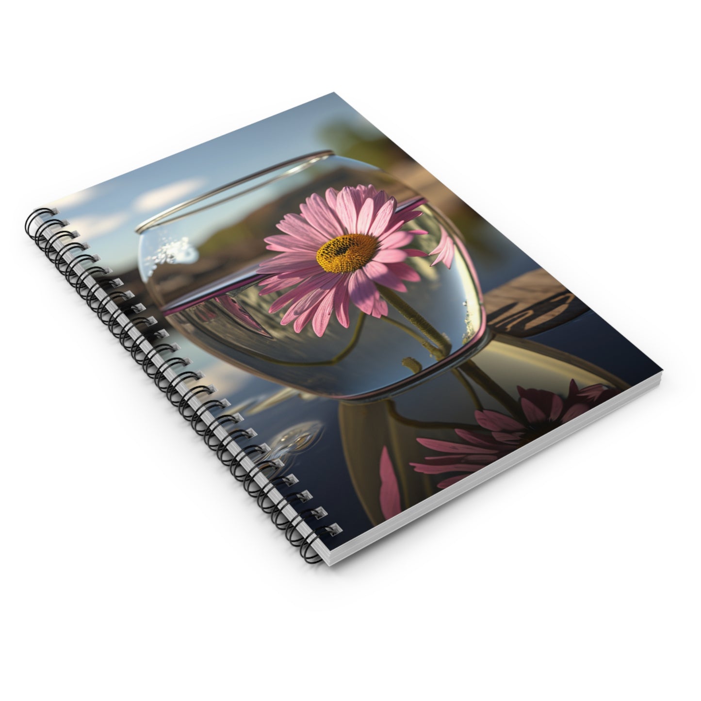 Spiral Notebook - Ruled Line Daisy in a vase 1