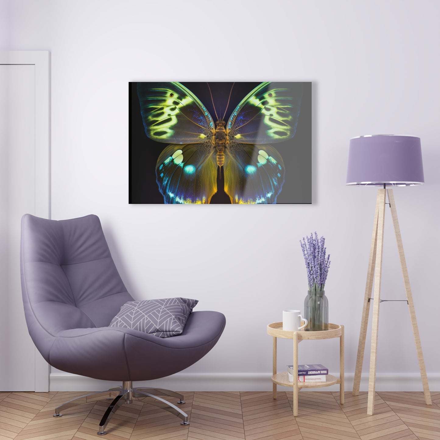 Acrylic Prints Neon Hue Butterfly 1