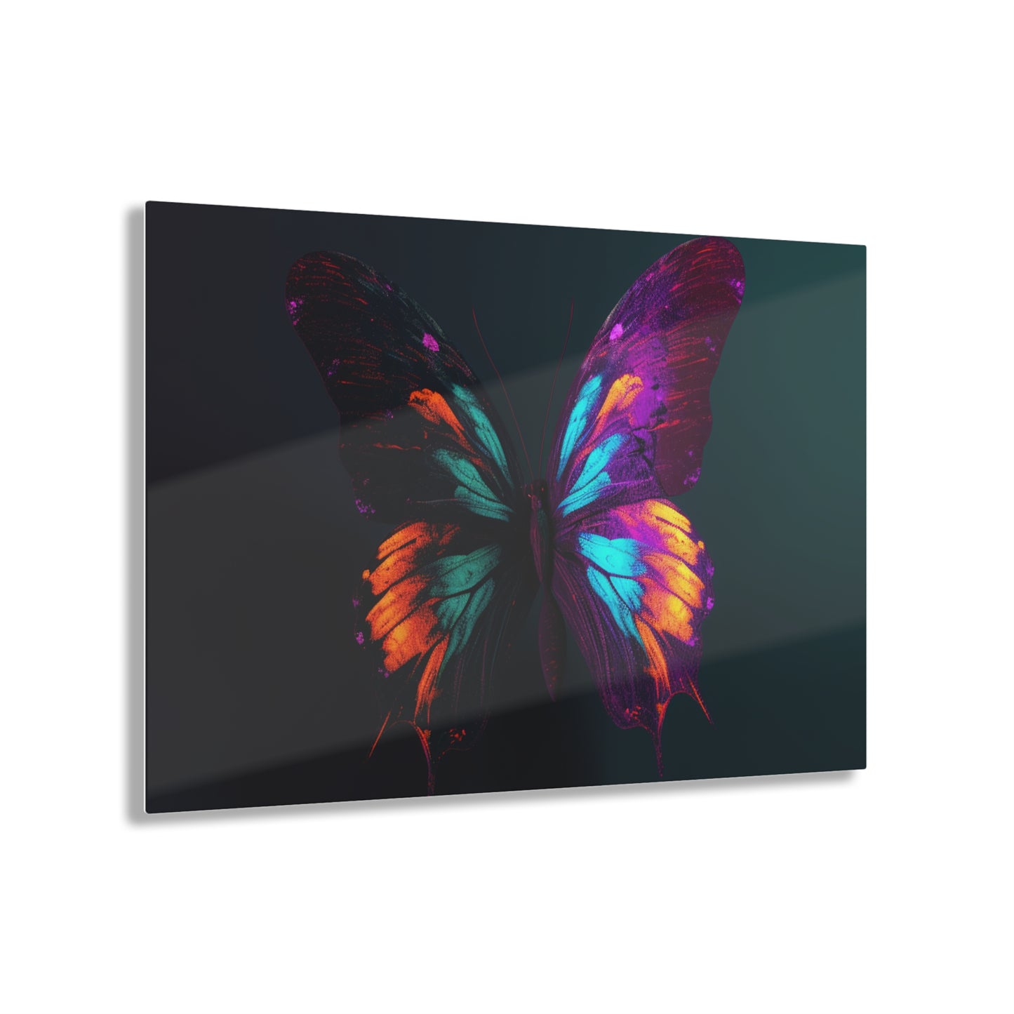 Acrylic Prints Hyper Colorful Butterfly Purple 2