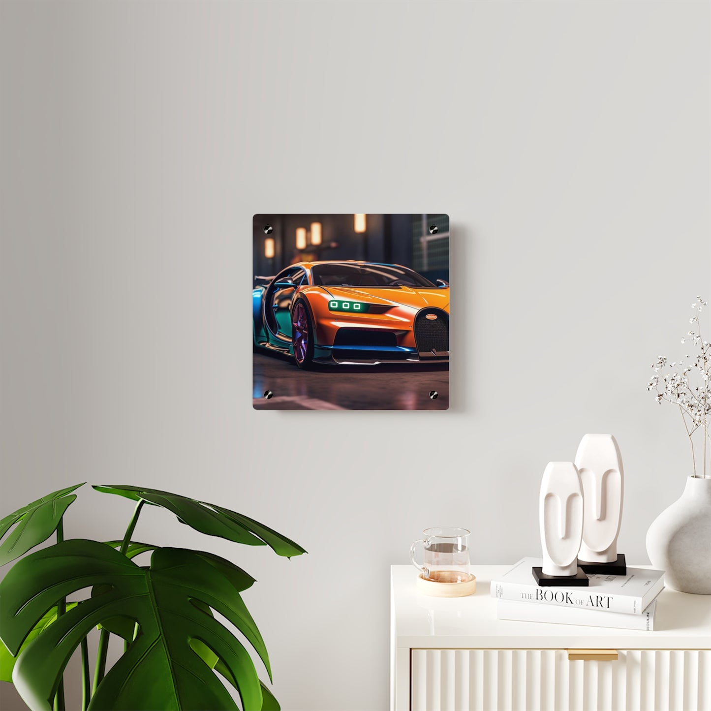 Acrylic Wall Art Panels Hyper Bugatti Neon Chiron 1