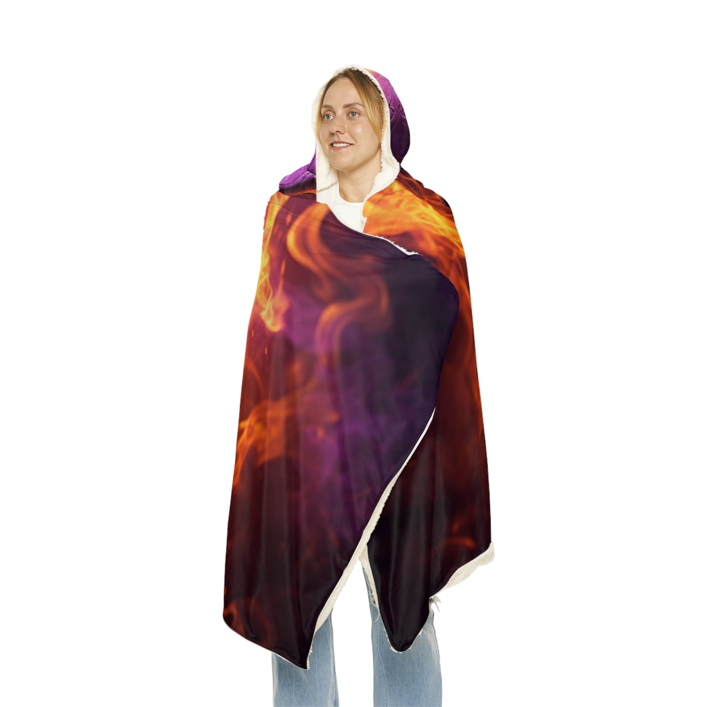Snuggle Hooded Blanket Skull Flames 3