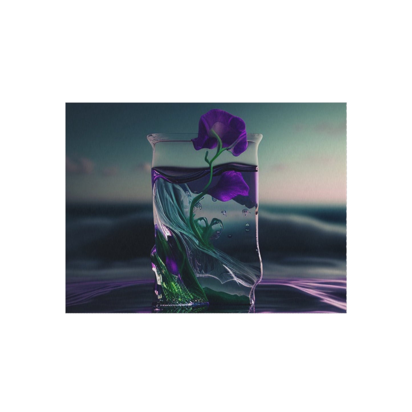 Outdoor Rug  Purple Sweet pea in a vase 3