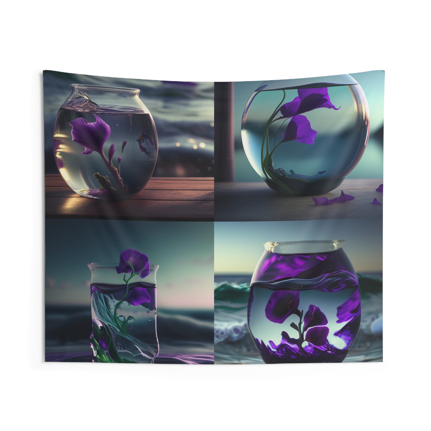 Indoor Wall Tapestries Purple Sweet pea in a vase 5