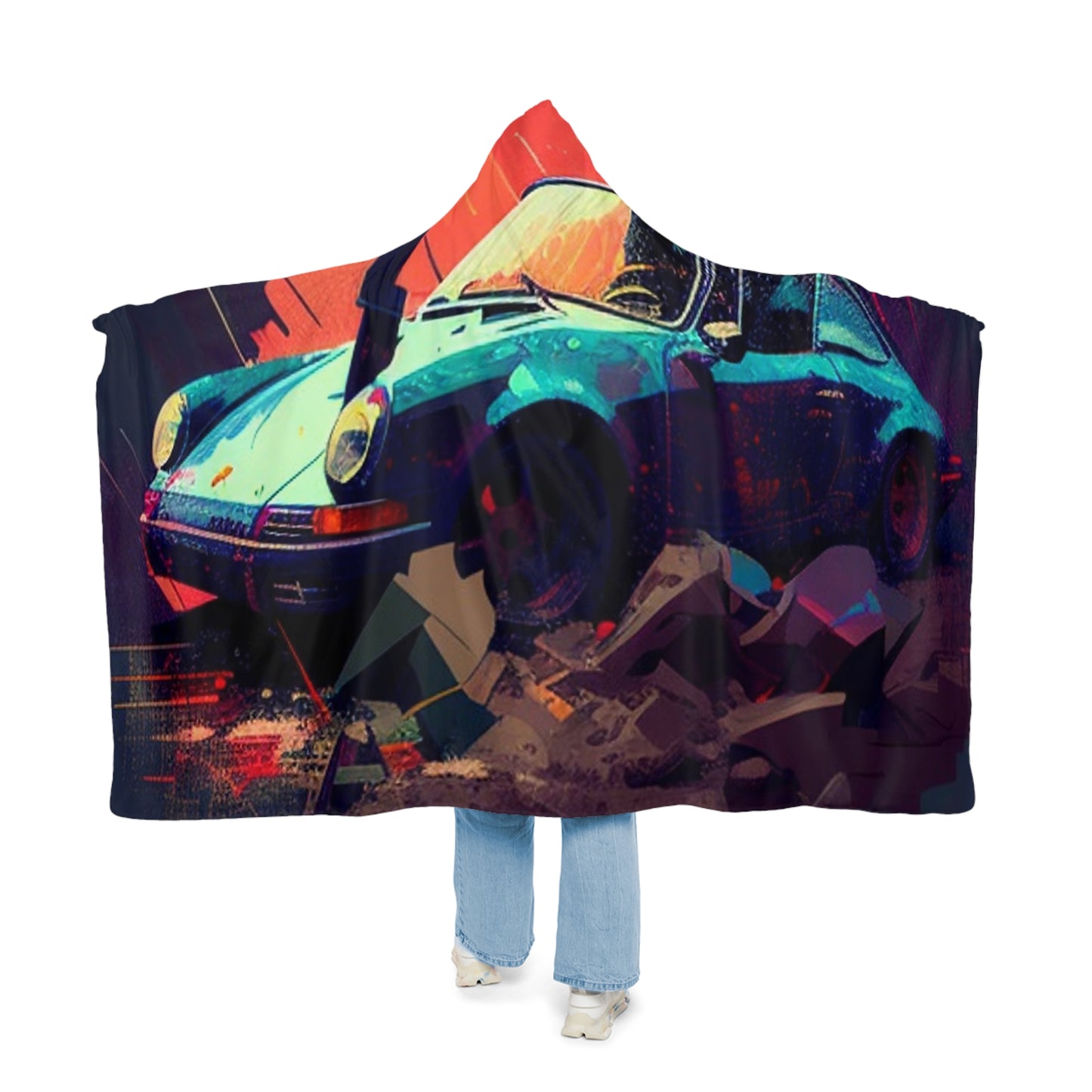 Snuggle Hooded Blanket Porsche Abstract 2