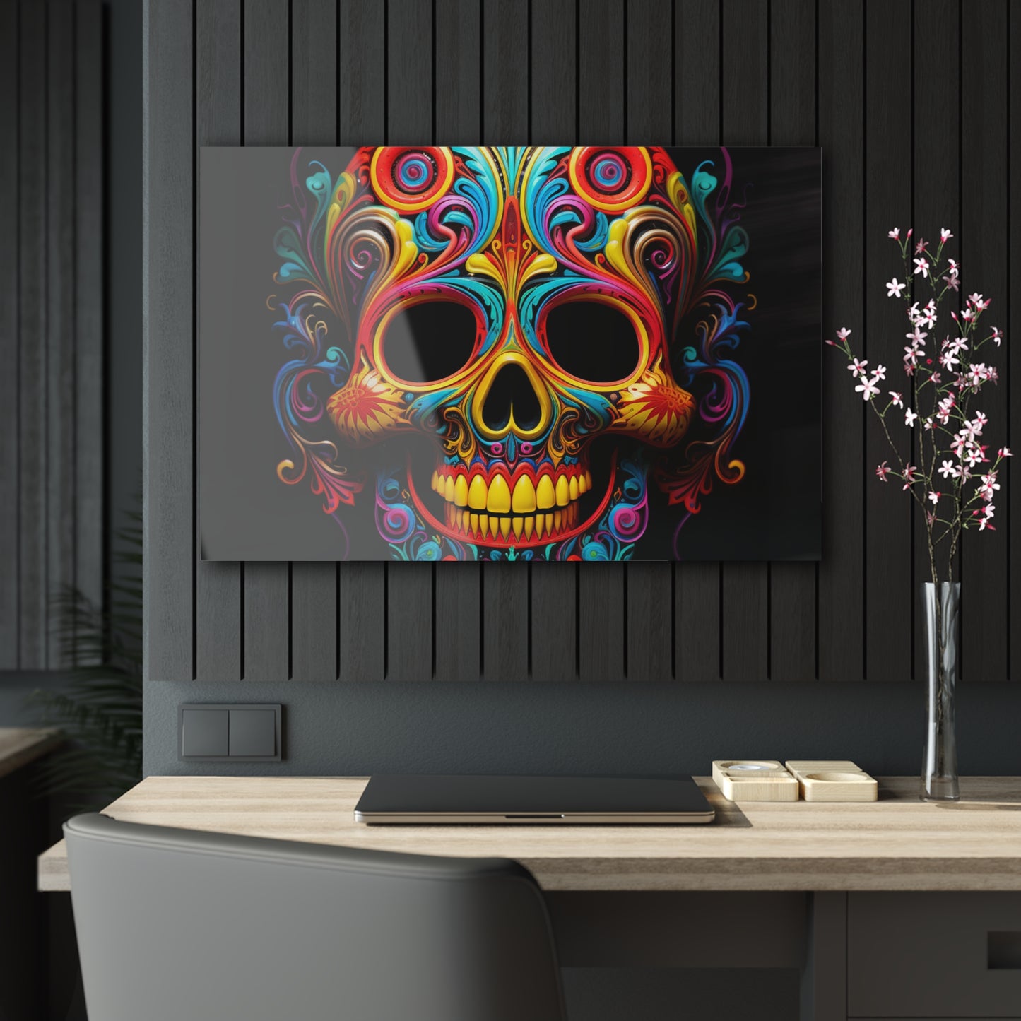 Acrylic Prints Macro Skull Color 1