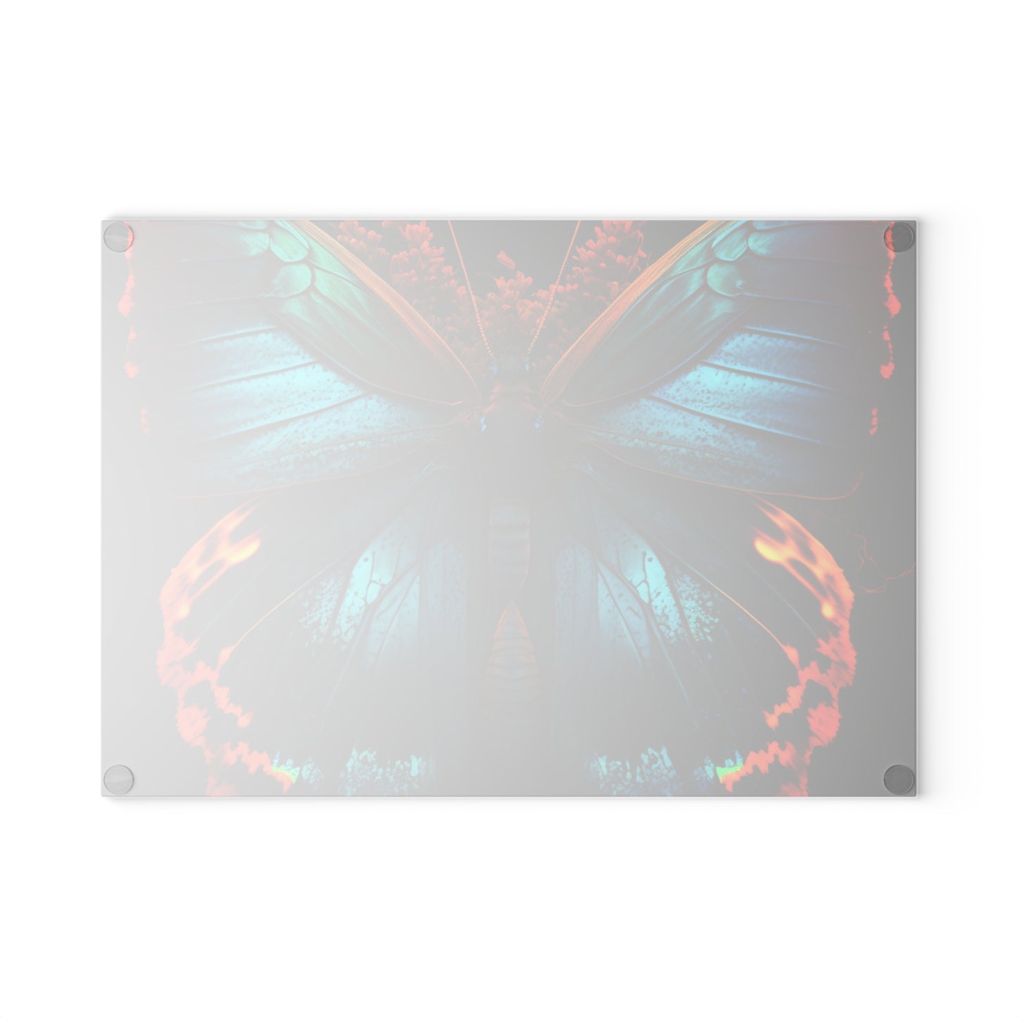 Glass Cutting Board Neon Butterfly Flair 3