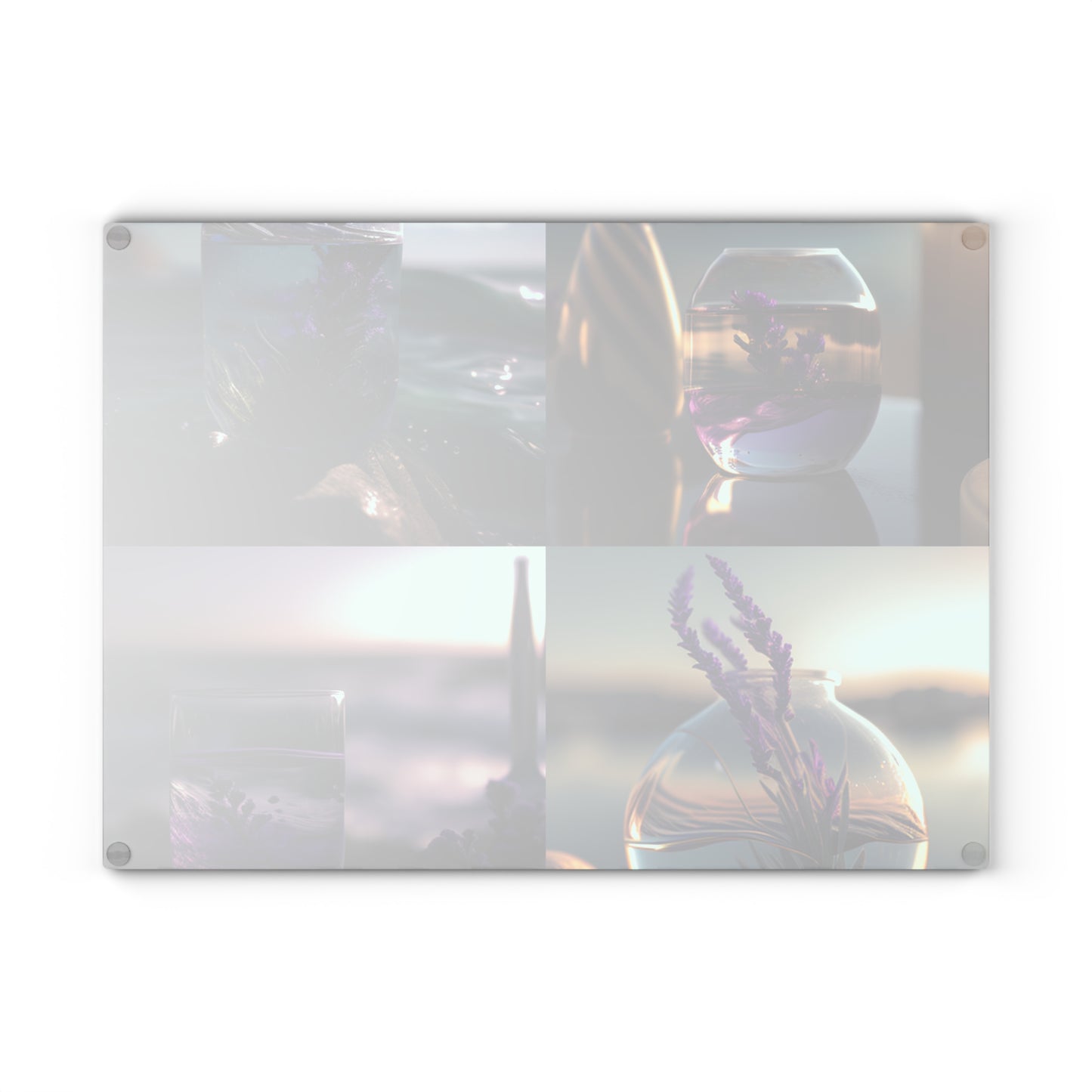 Glass Cutting Board Lavender in a vase 5