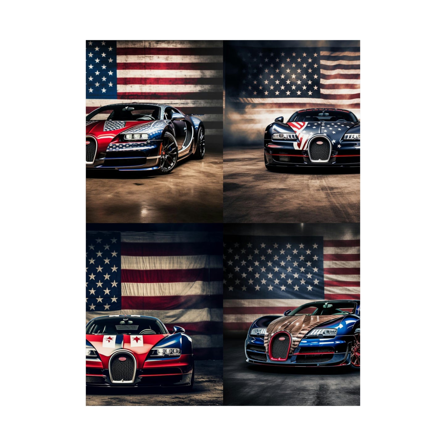 Premium Matte Vertical Posters Bugatti American Flag 5