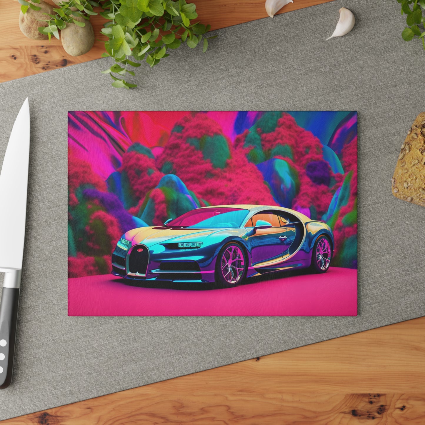 Glass Cutting Board Florescent Bugatti Flair 4