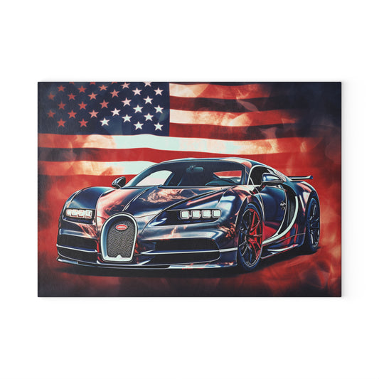 Glass Cutting Board Abstract American Flag Background Bugatti 4