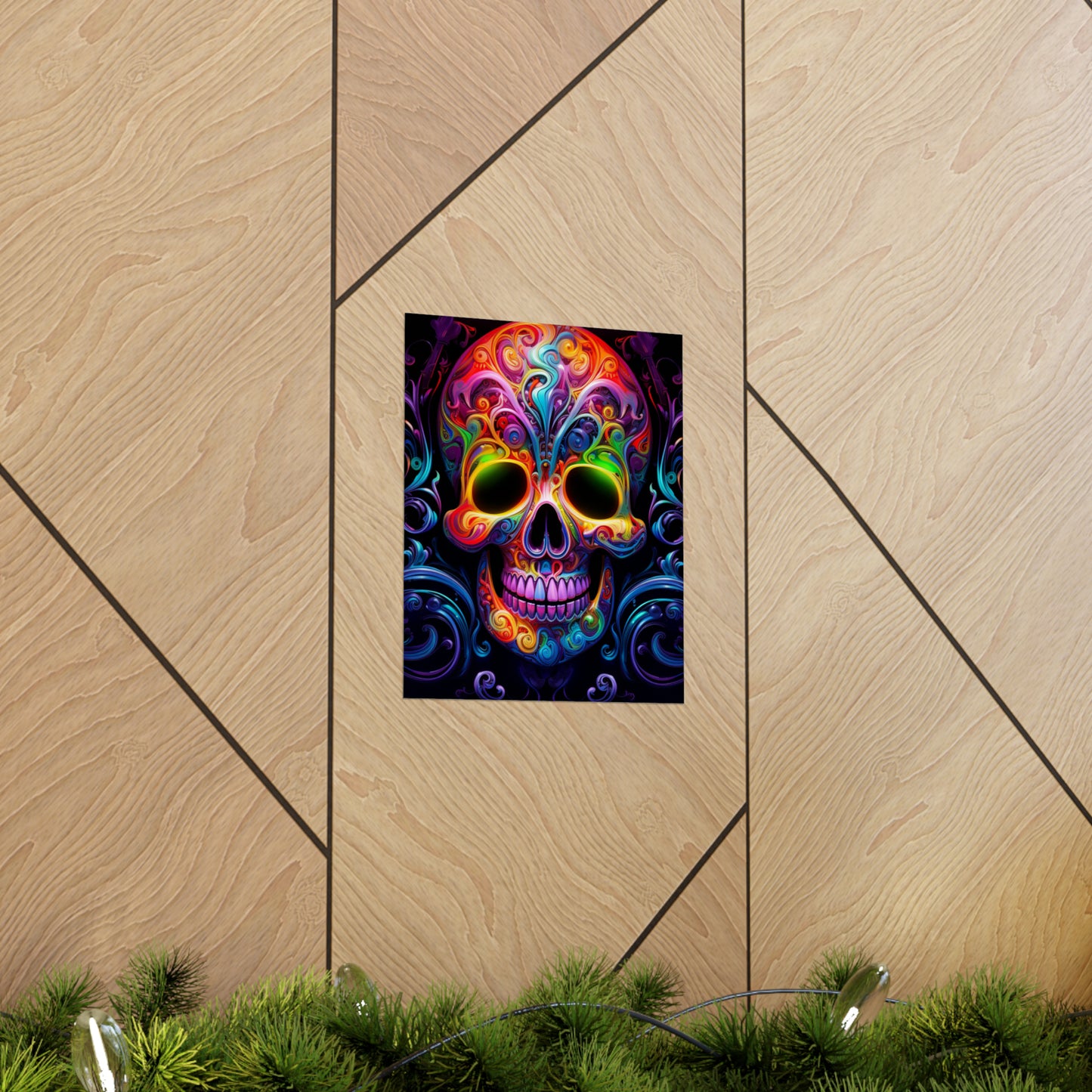 Premium Matte Vertical Posters Macro Skull Color 2