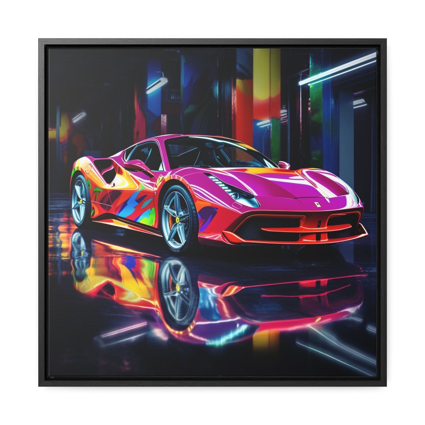 Gallery Canvas Wraps, Square Frame Pink Macro Ferrari 1