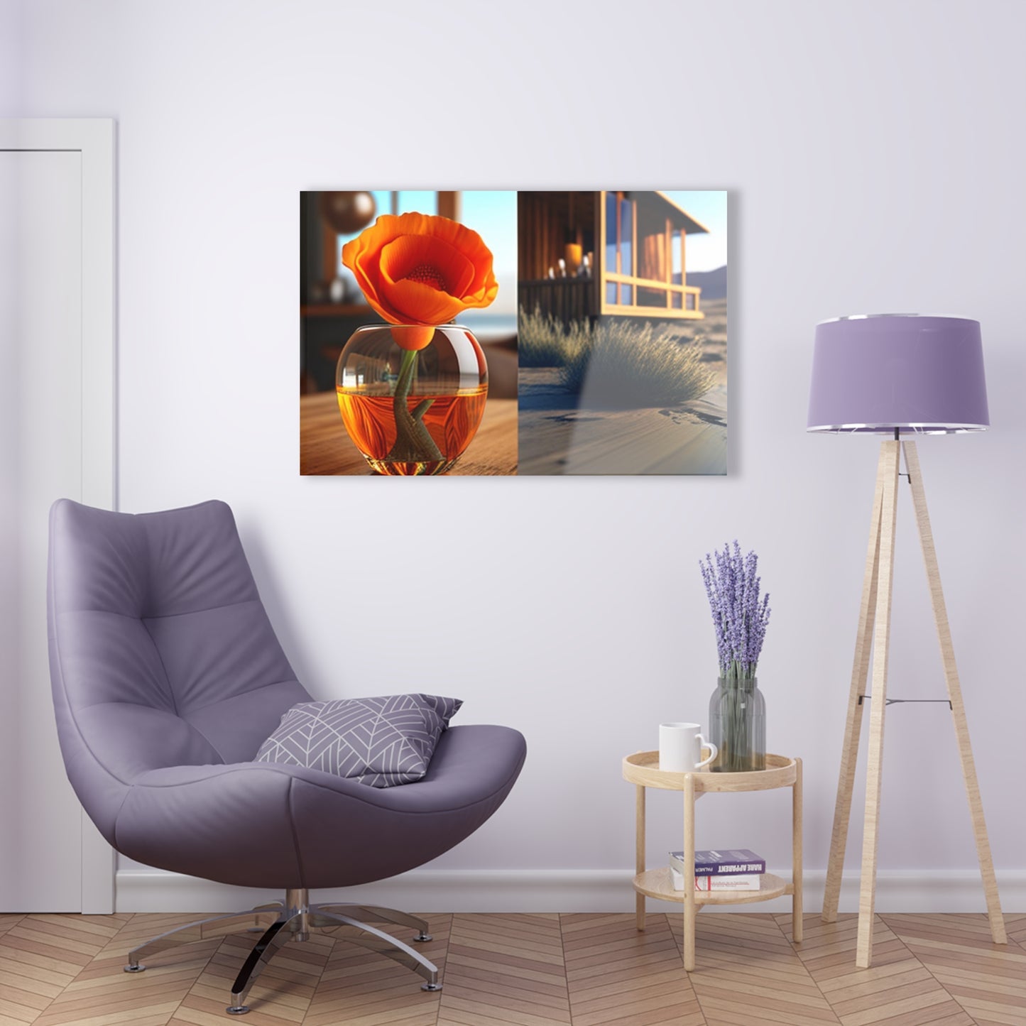 Acrylic Prints Poppy in a Glass Vase 3