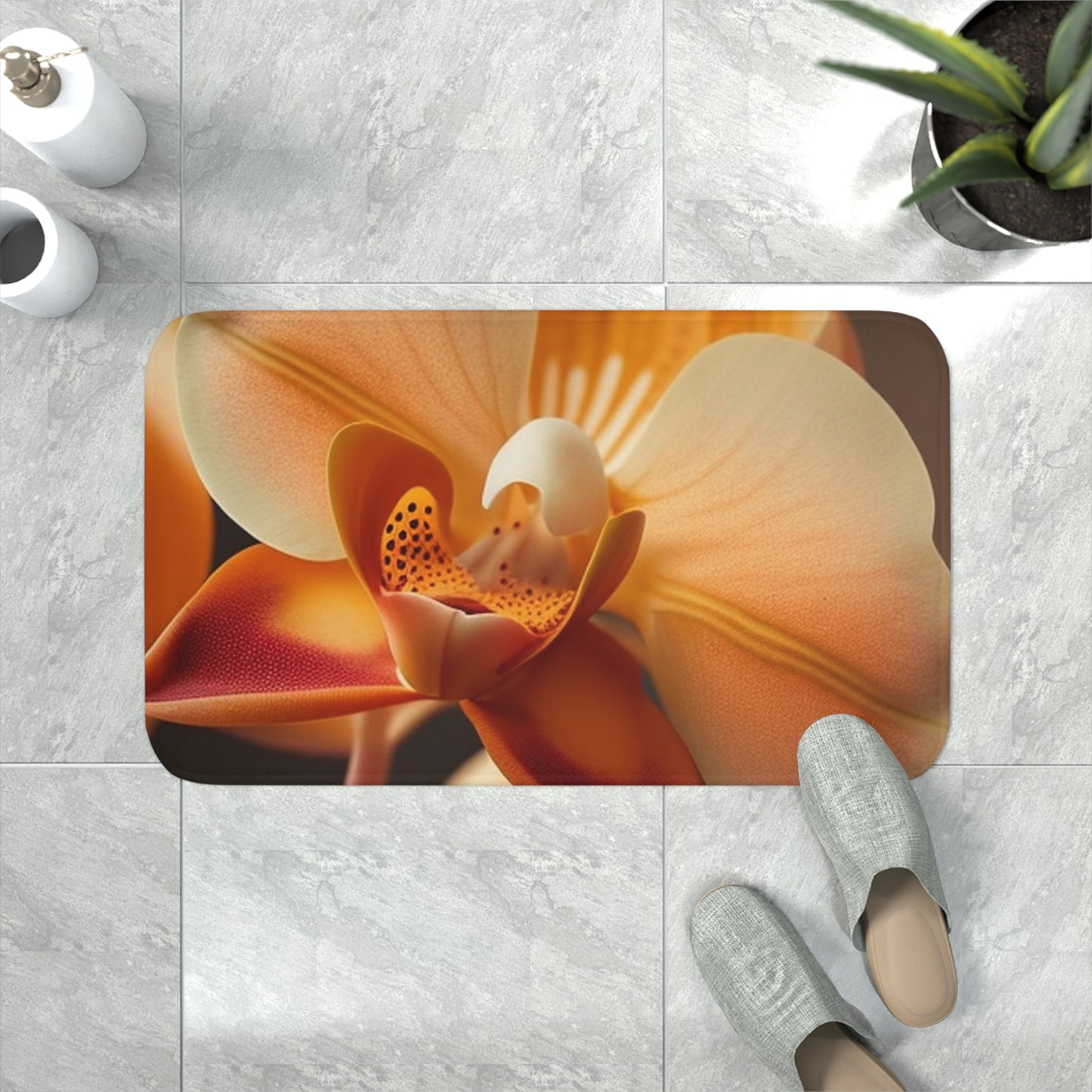 Memory Foam Bath Mat Orange Orchid 3