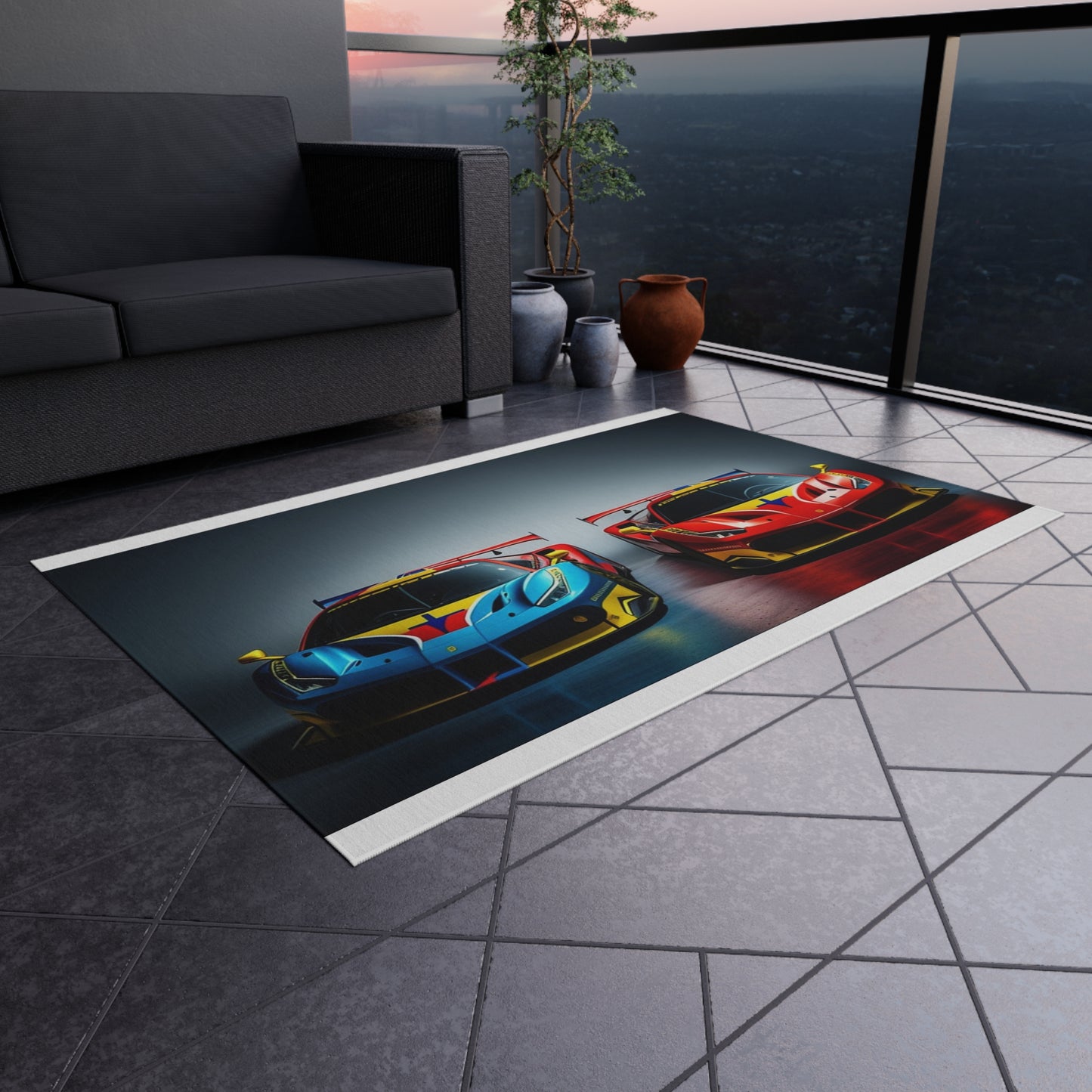 Outdoor Rug  Ferrari Red Blue 2