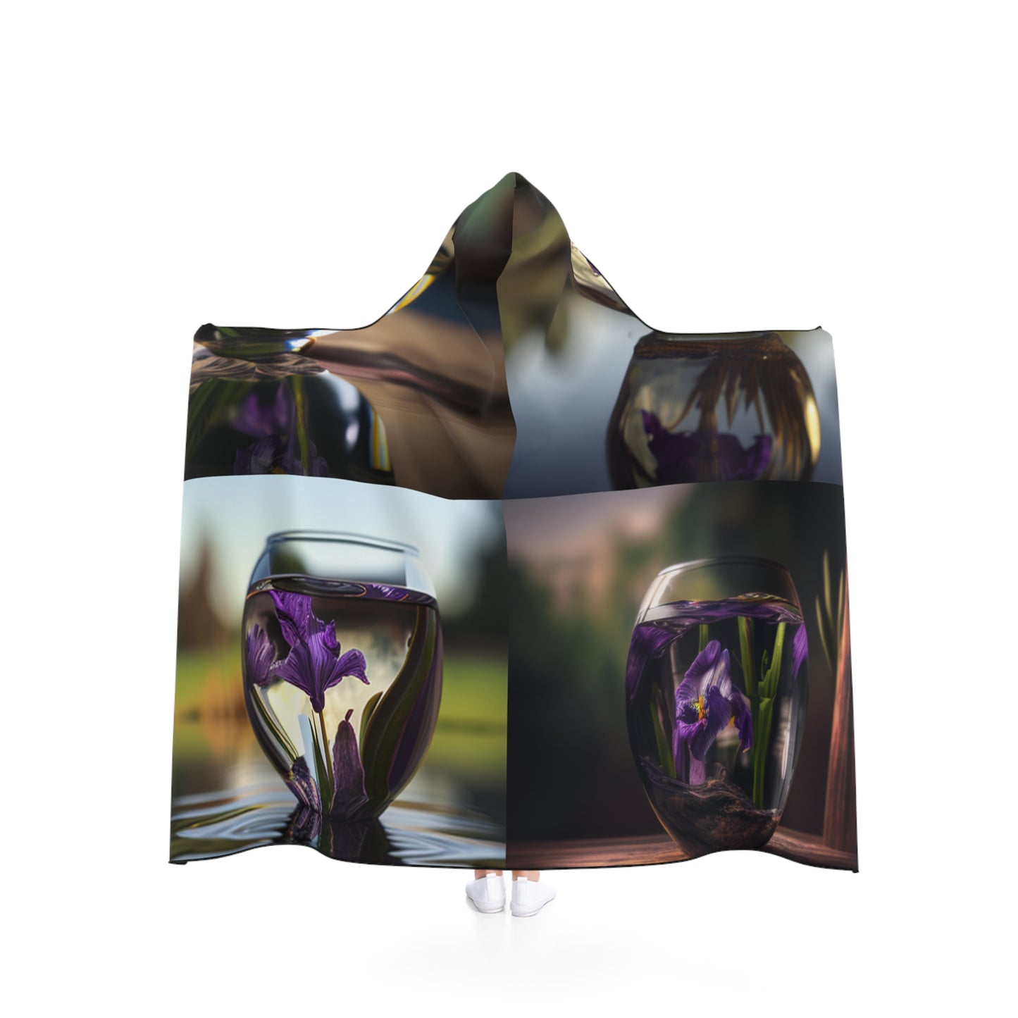 Hooded Blanket Purple Iris in a vase 5