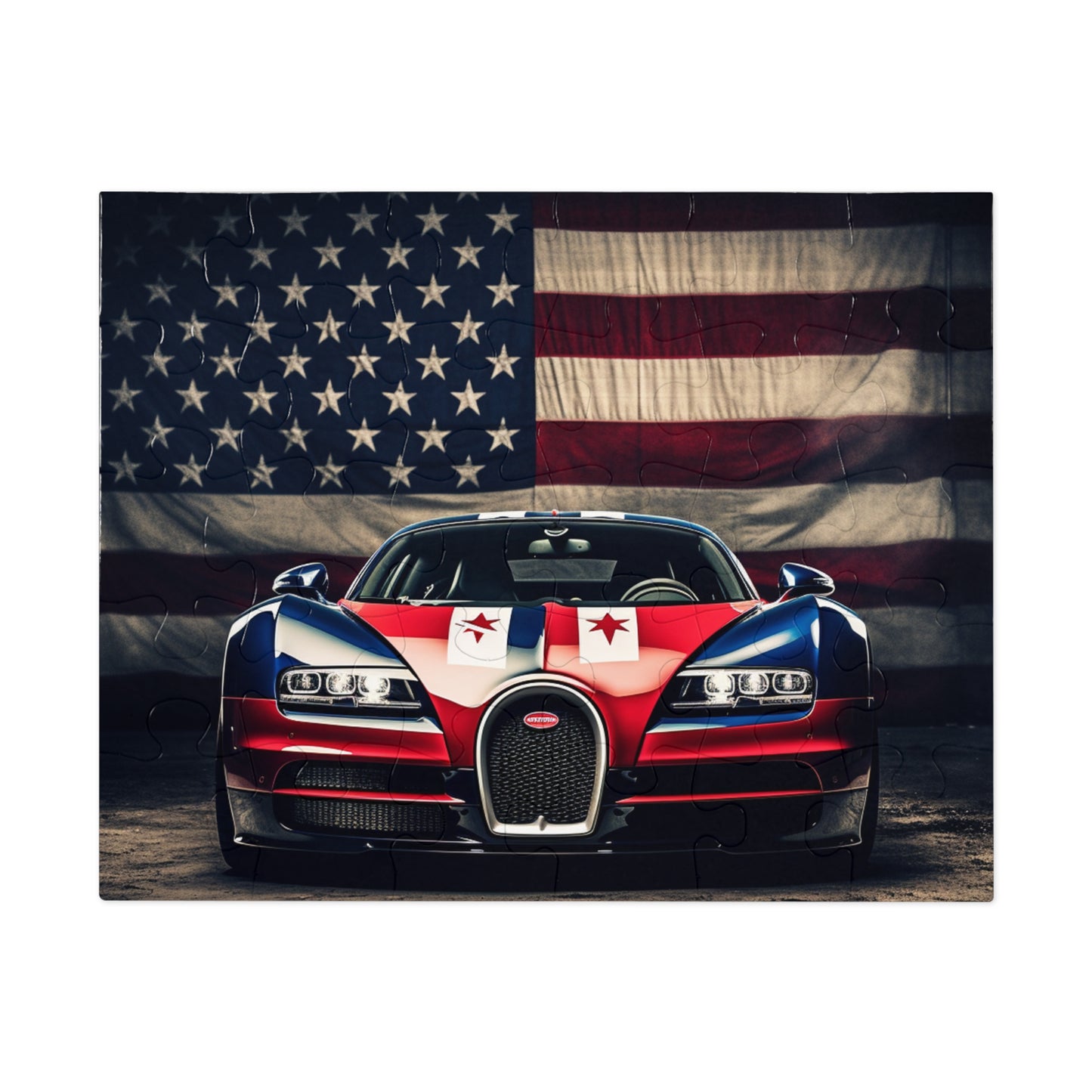 Jigsaw Puzzle (30, 110, 252, 500,1000-Piece) Bugatti American Flag 3