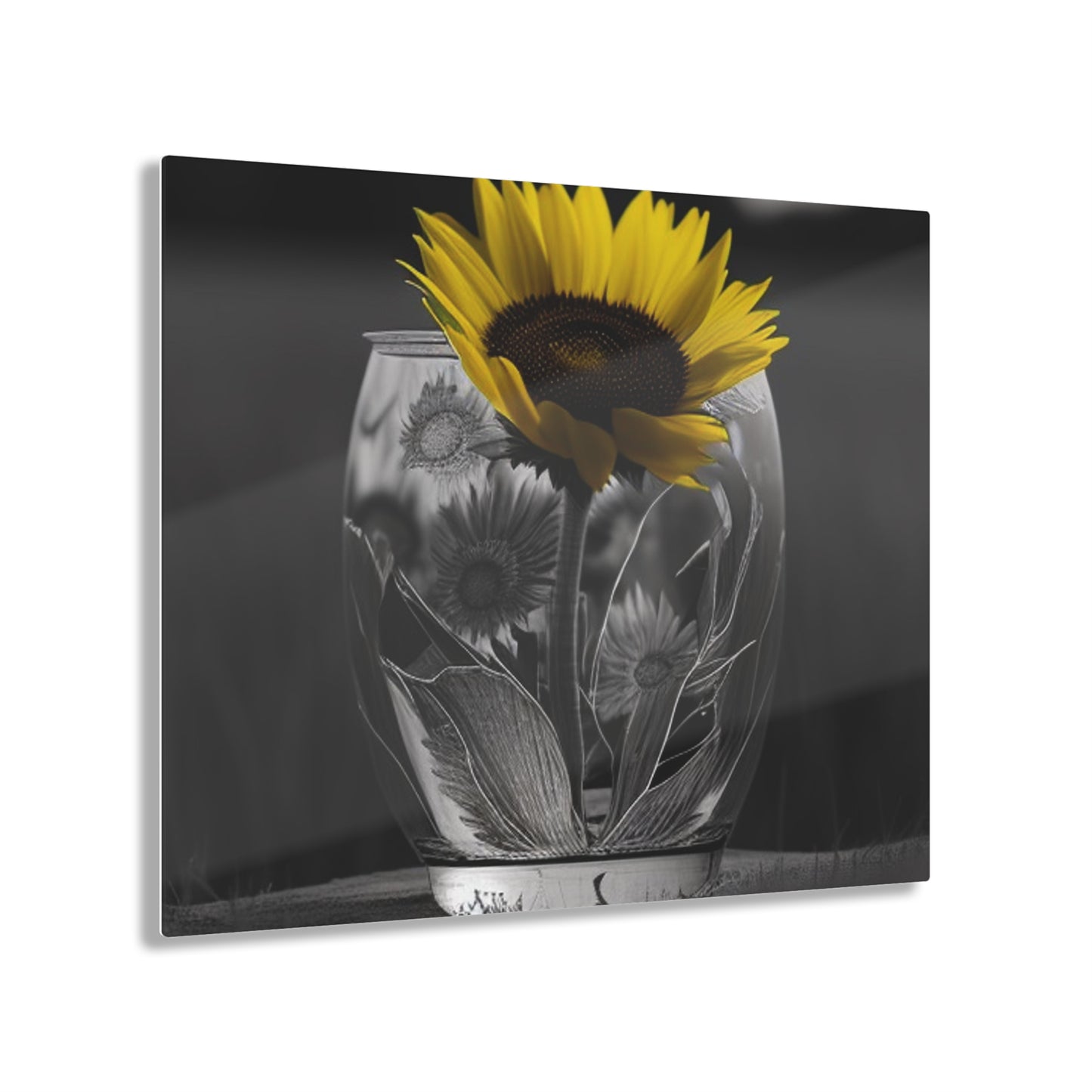 Acrylic Prints Yellw Sunflower in a vase 1