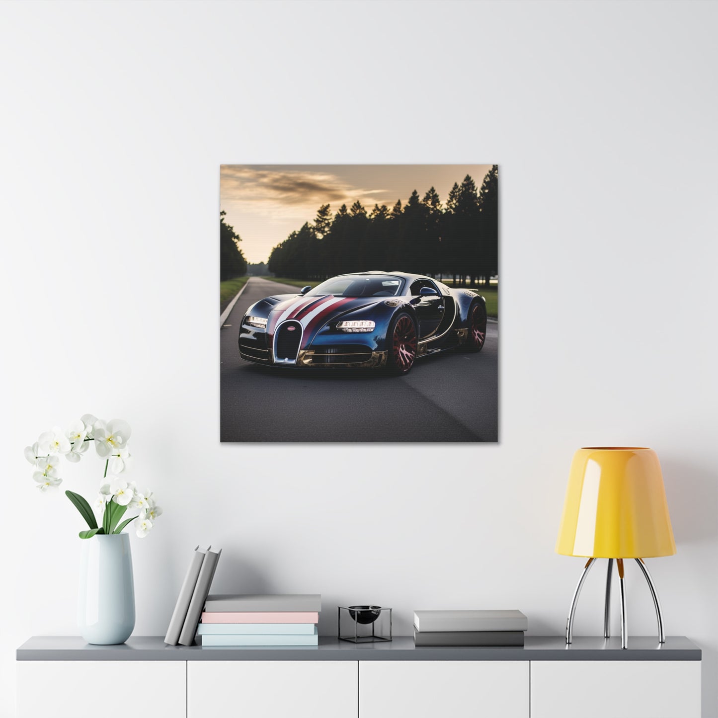 Canvas Gallery Wraps Bugatti Flag American 1