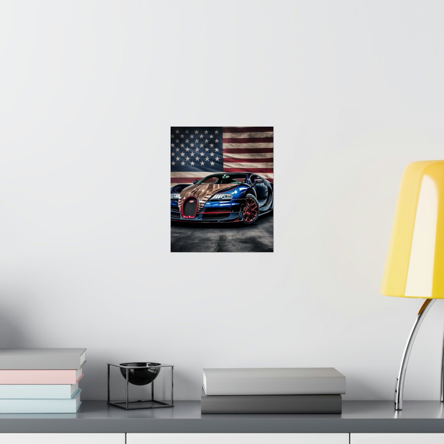 Premium Matte Vertical Posters Bugatti American Flag 4