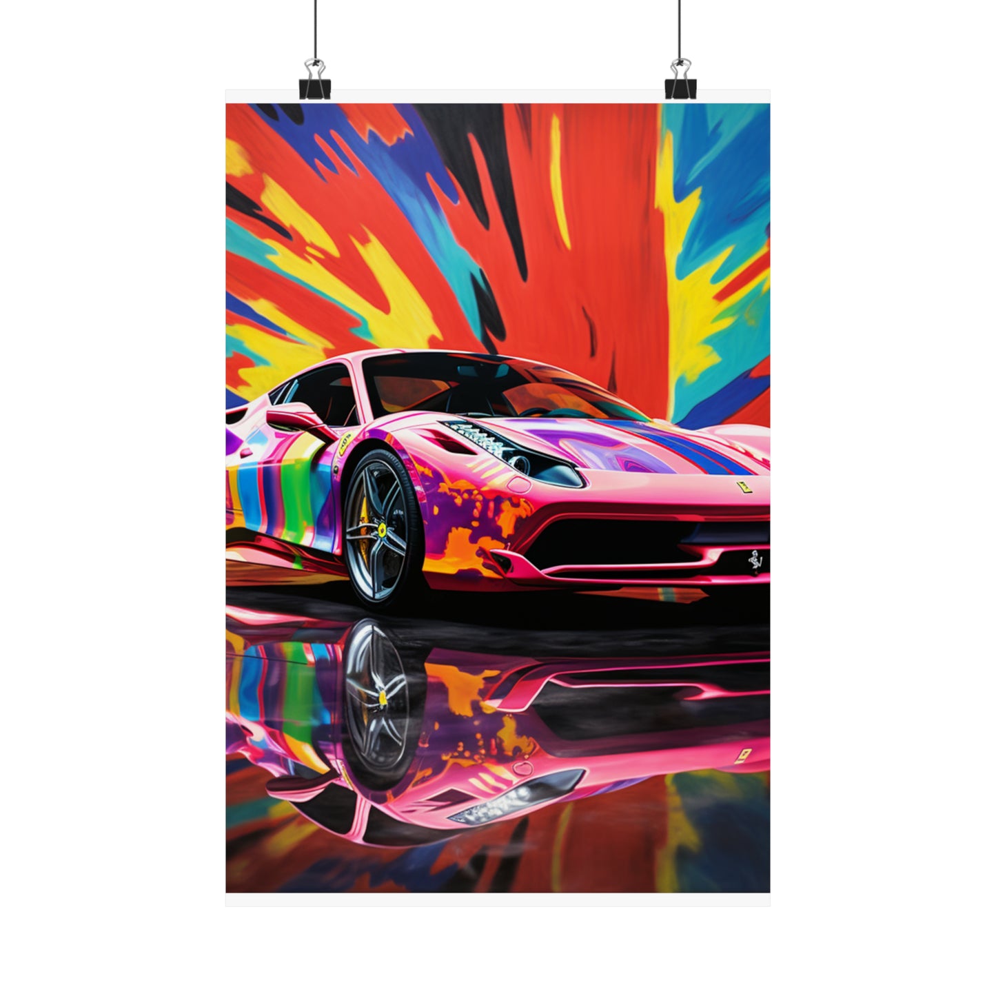 Premium Matte Vertical Posters Hyper Colorfull Ferrari 3