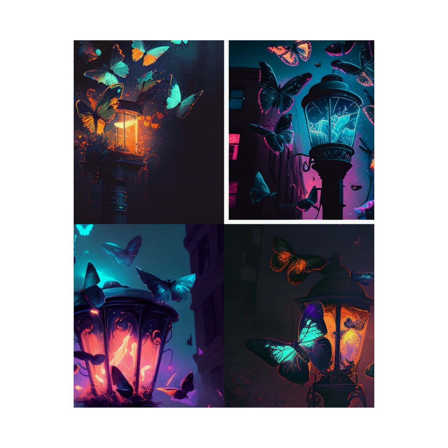 Premium Matte Vertical Posters Street Light Butterfly 5