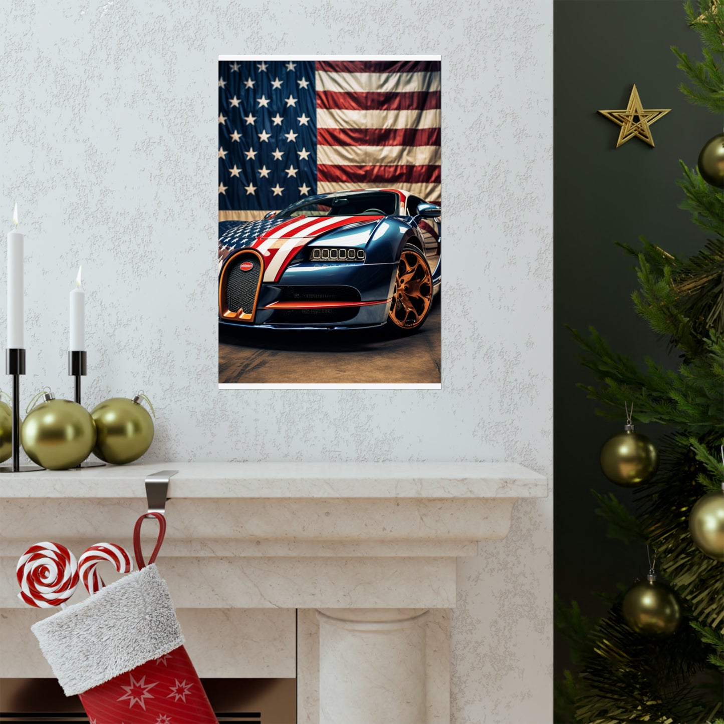 Premium Matte Vertical Posters Bugatti Flag American 4