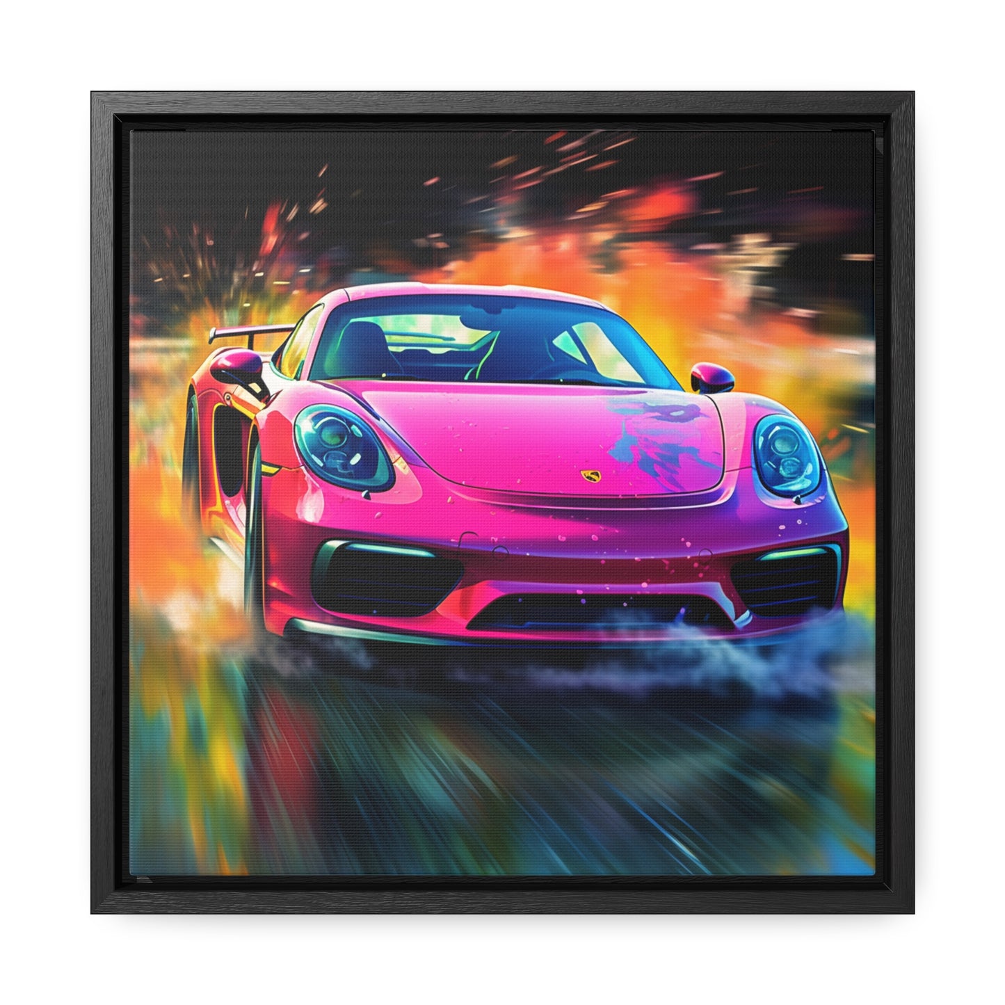 Gallery Canvas Wraps, Square Frame Pink Porsche water fusion 4