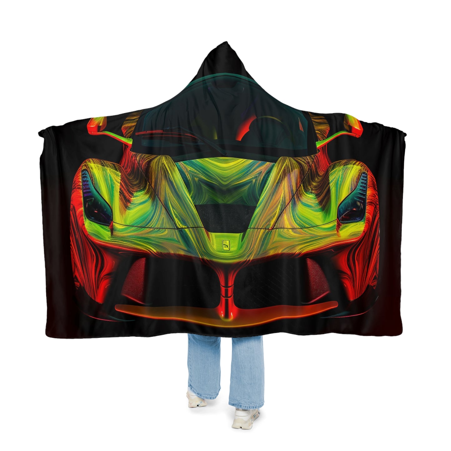 Snuggle Hooded Blanket Ferrari Neon 1