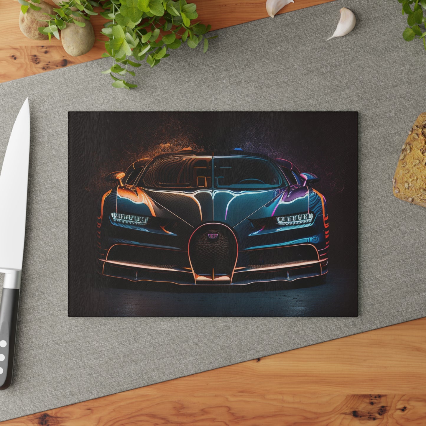 Glass Cutting Board Bugatti Chiron Super 3