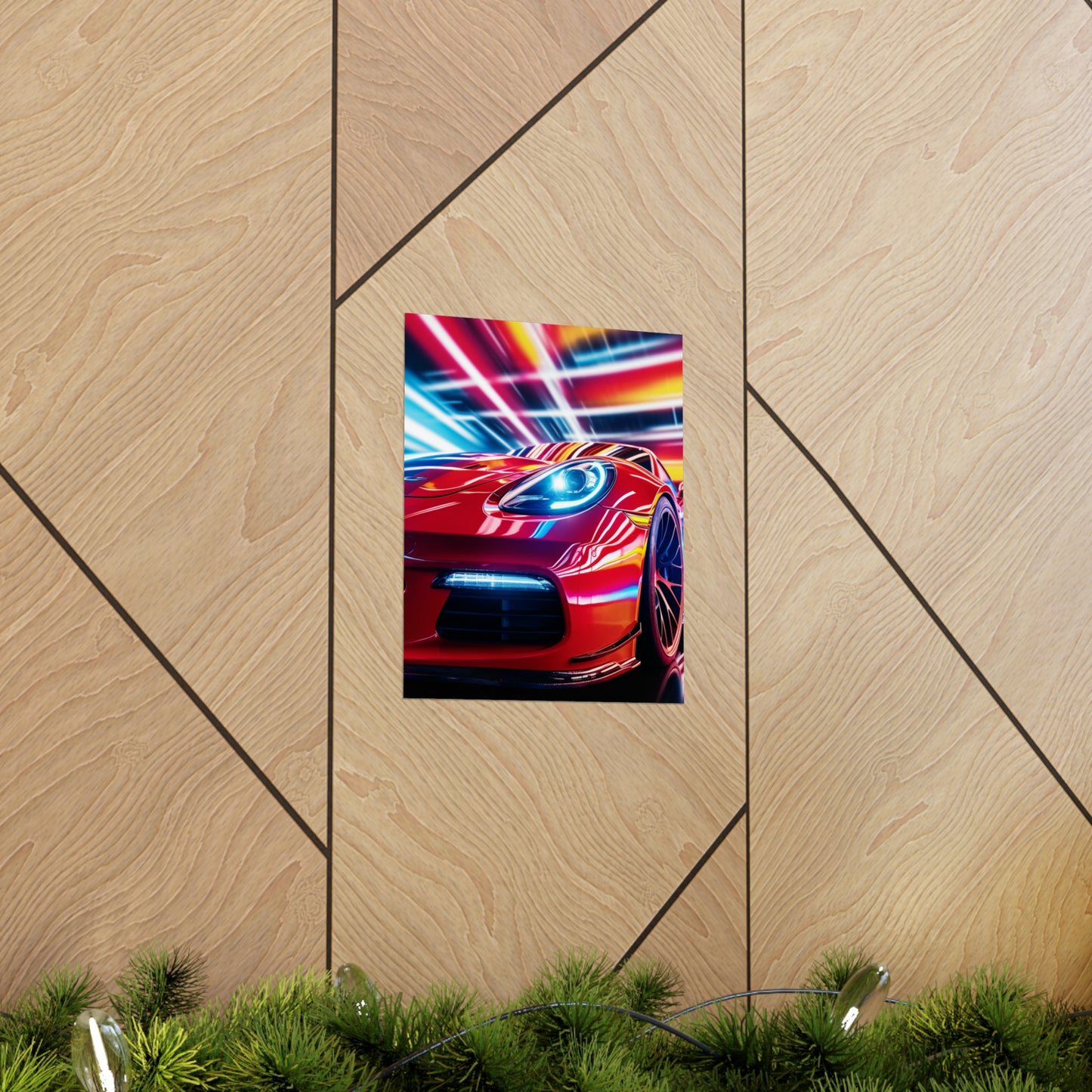 Premium Matte Vertical Posters Macro Flag Ferrari 1