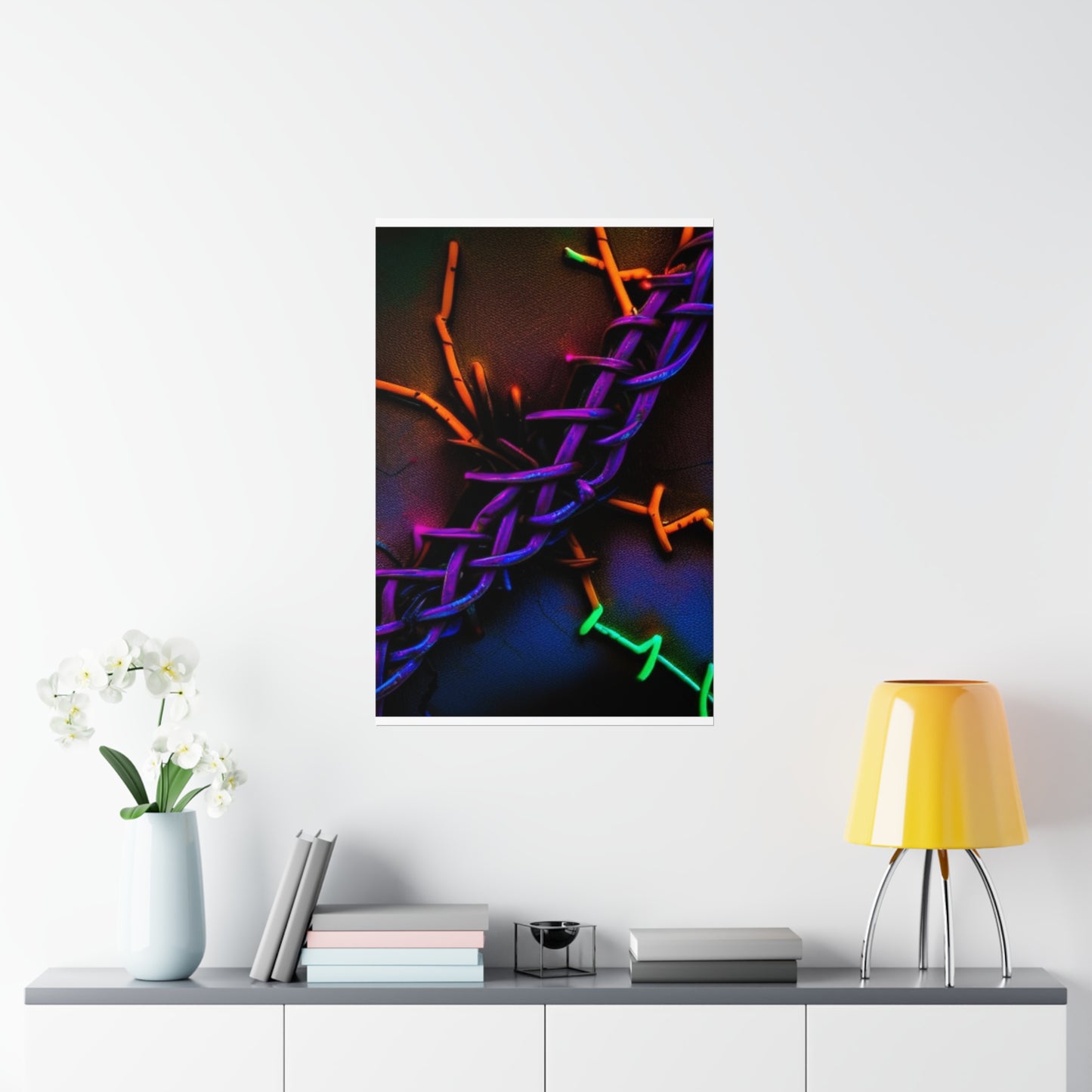 Premium Matte Vertical Posters Macro Neon Barbs 2