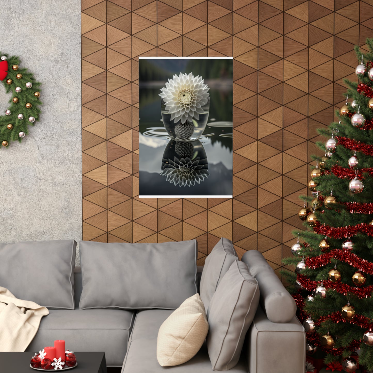 Premium Matte Vertical Posters White Dahlia 3