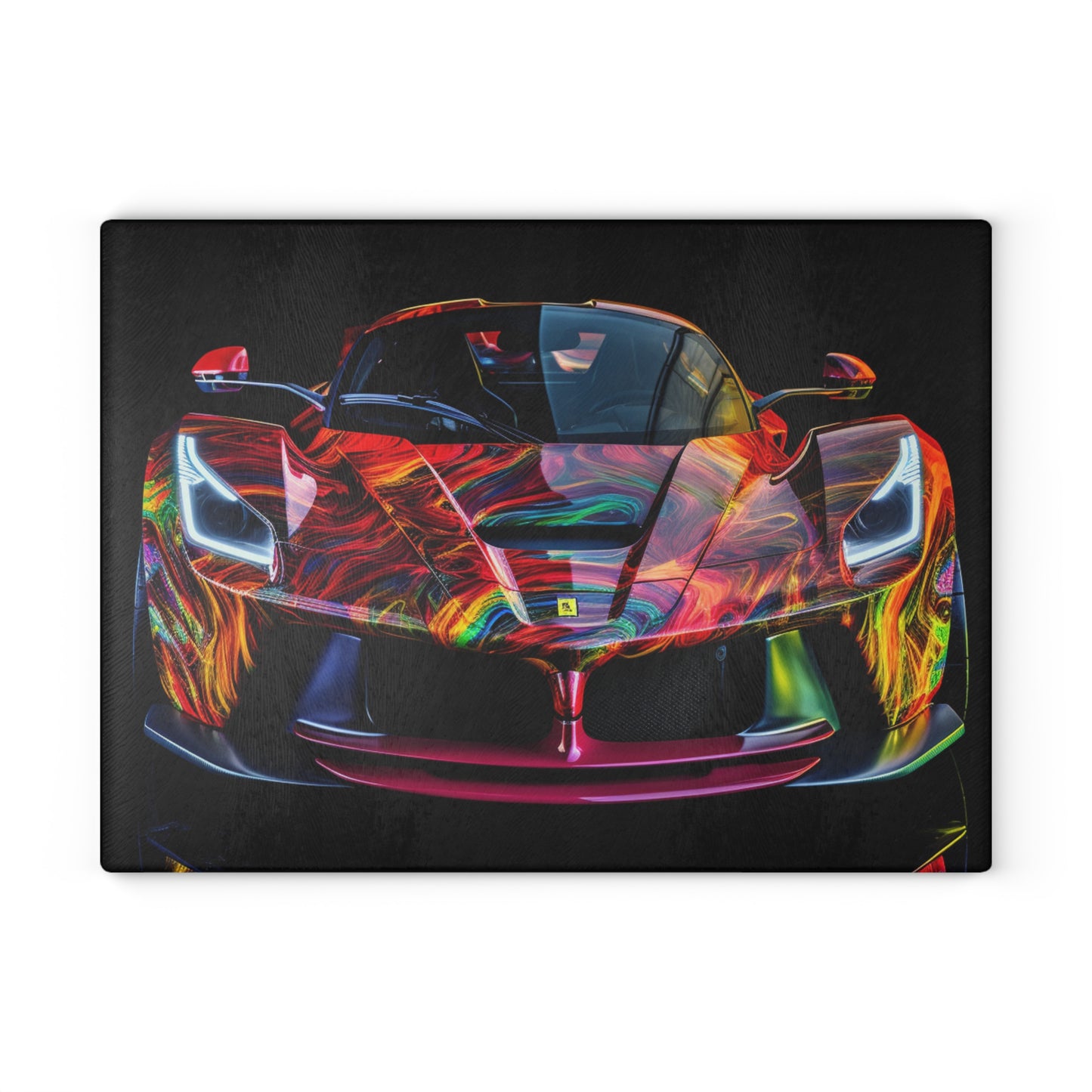 Glass Cutting Board Ferrari Neon 3