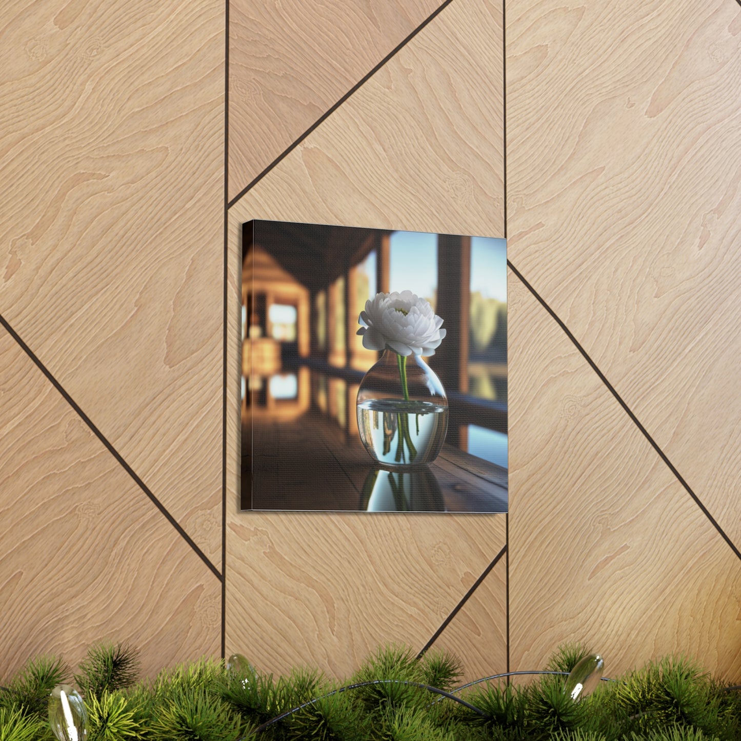 Canvas Gallery Wraps White Peony glass vase 3