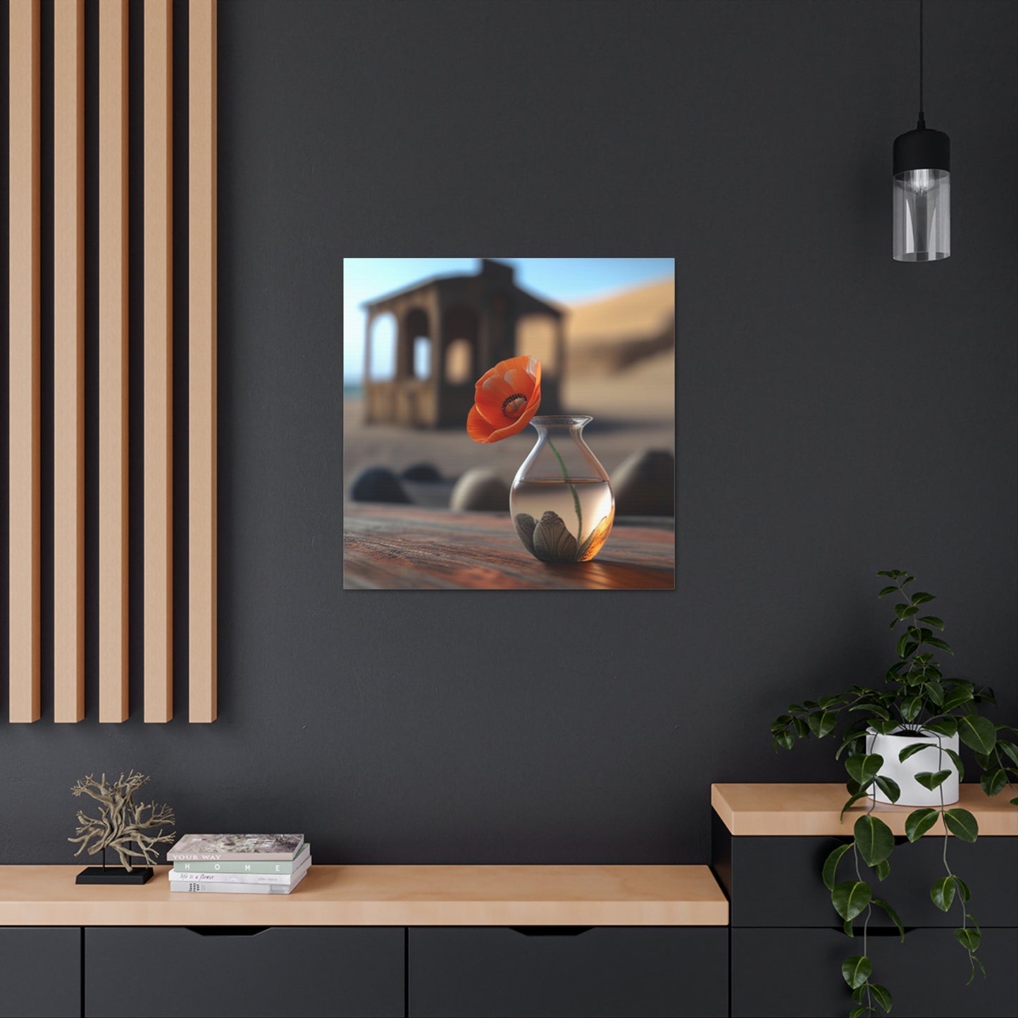 Canvas Gallery Wraps Poppy in a Glass Vase 1