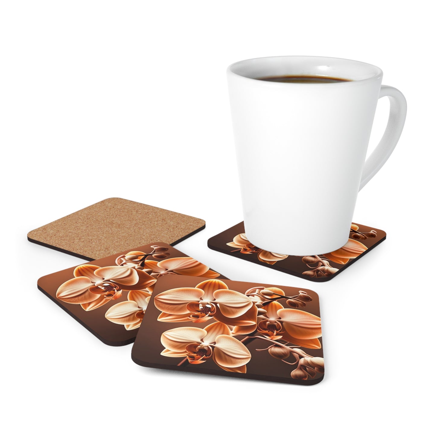 Corkwood Coaster Set orchid pedals 3