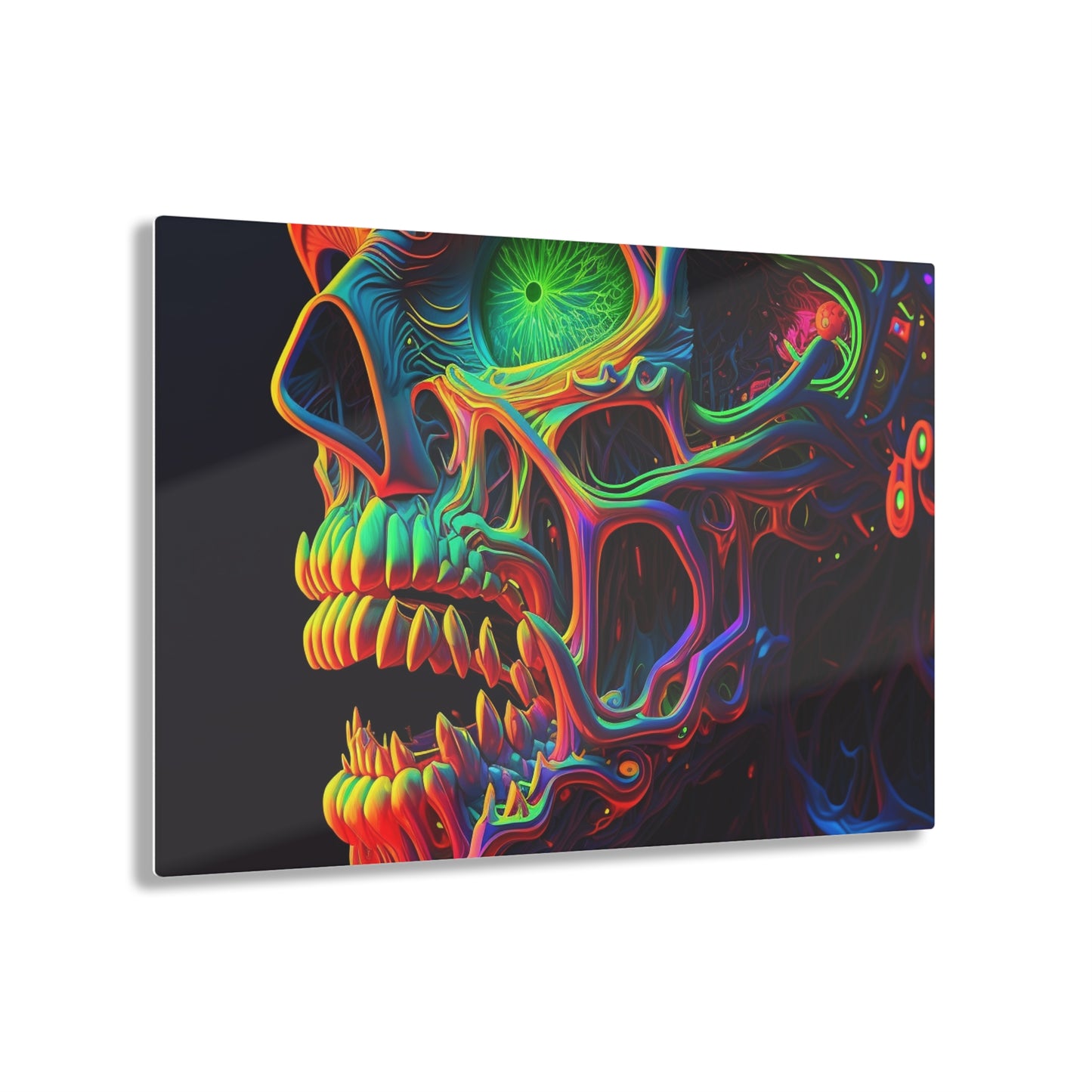 Acrylic Prints Florescent Skull Death 1