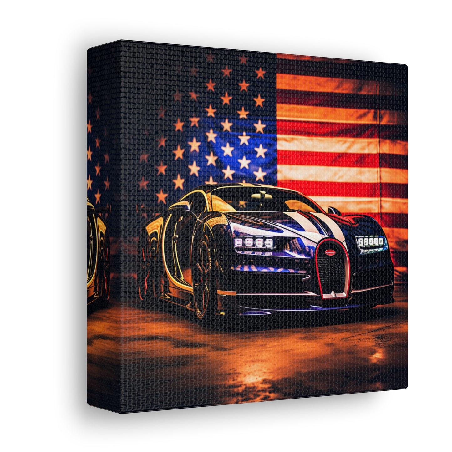 Canvas Gallery Wraps Macro Bugatti American Flag 4