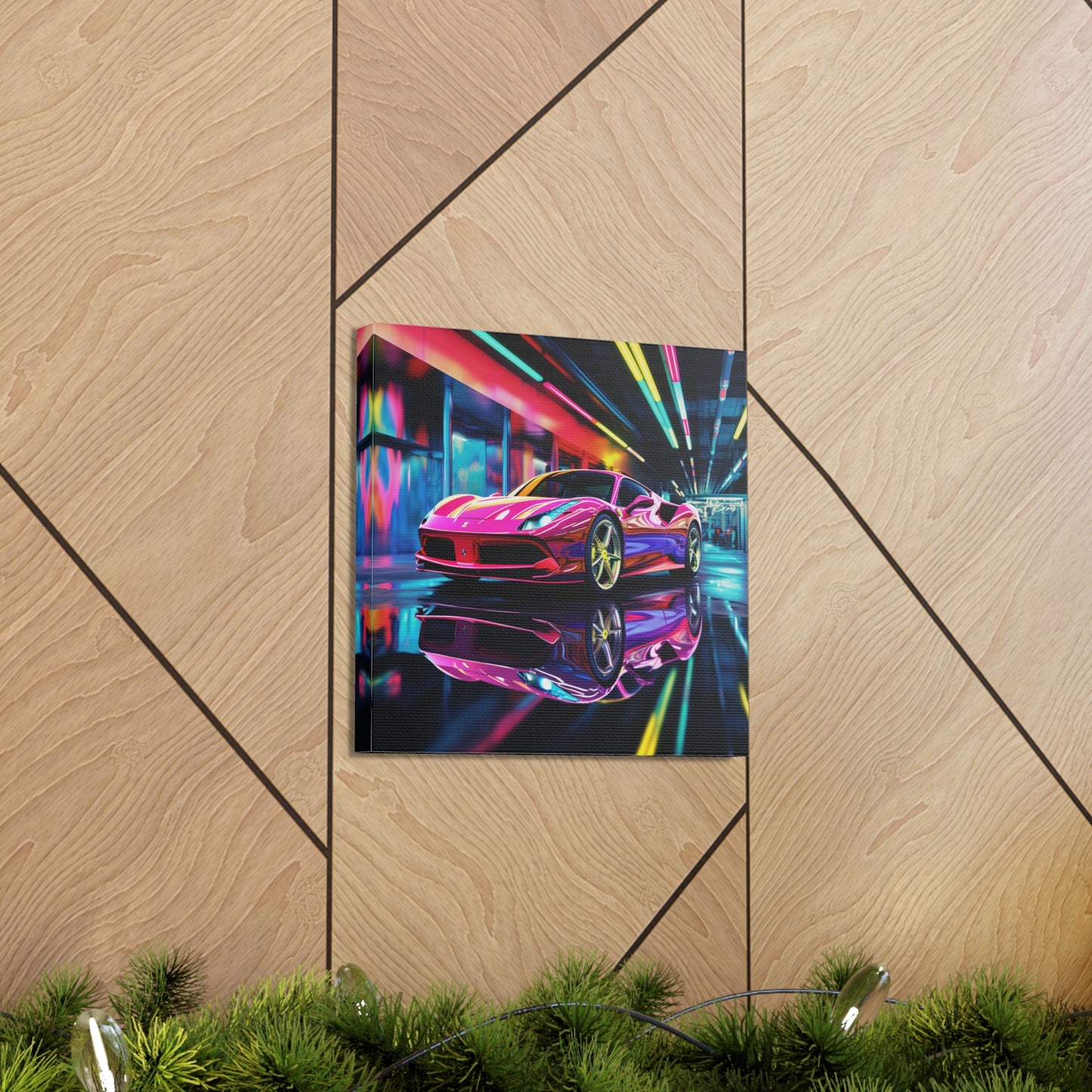 Canvas Gallery Wraps Pink Macro Ferrari 4