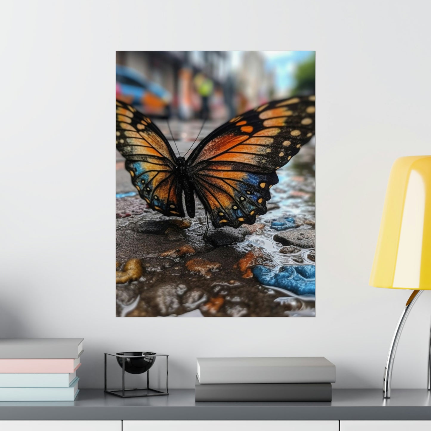 Premium Matte Vertical Posters Water Butterfly Street 4