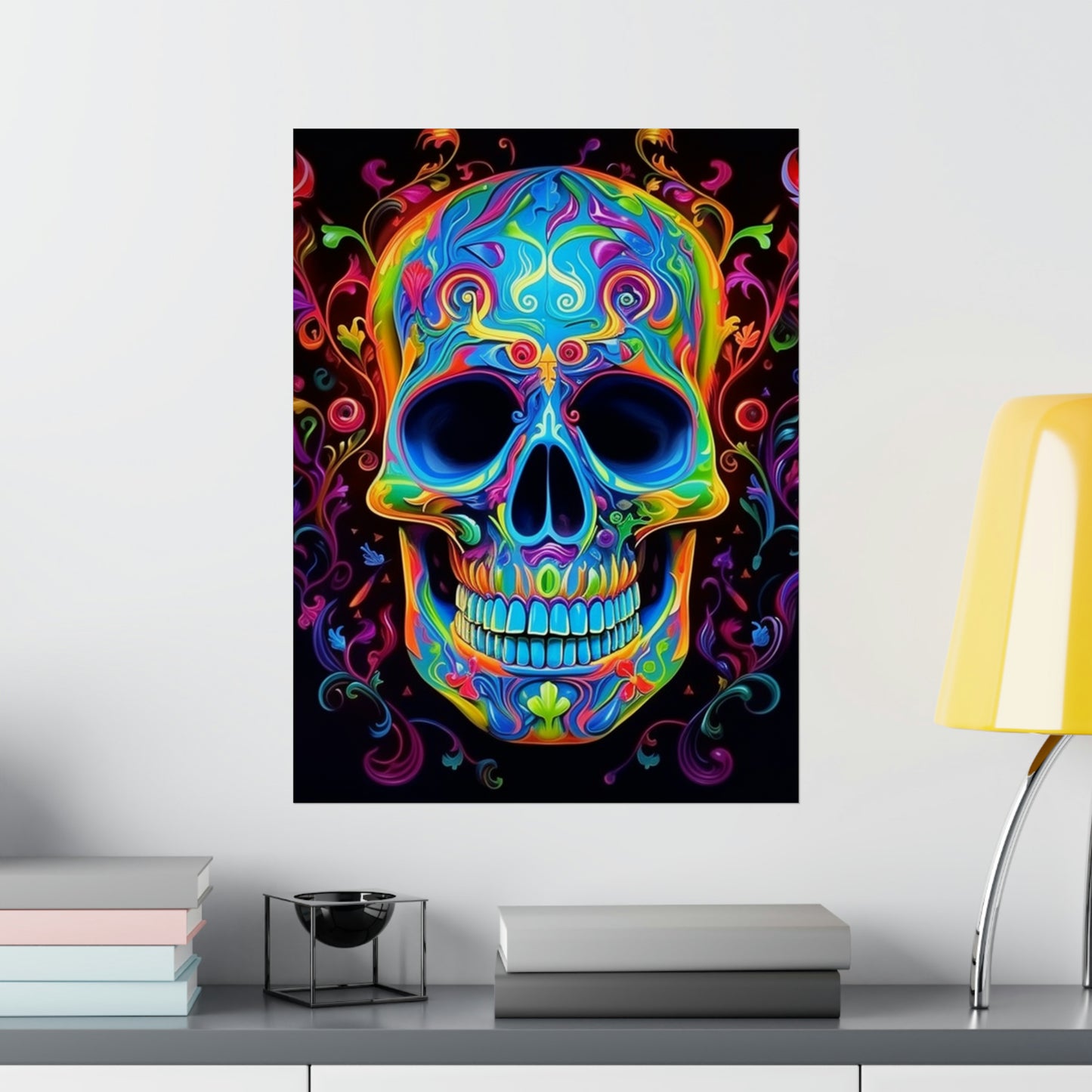 Premium Matte Vertical Posters Macro Skull Color 4