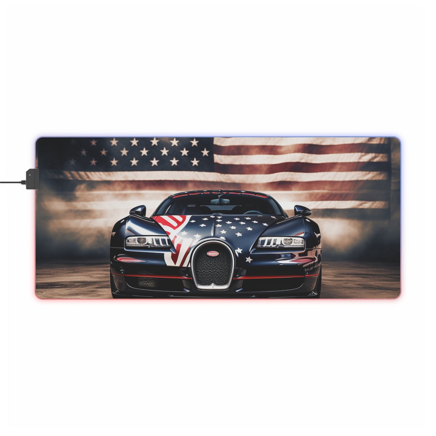 LED Gaming Mouse Pad Bugatti American Flag 2