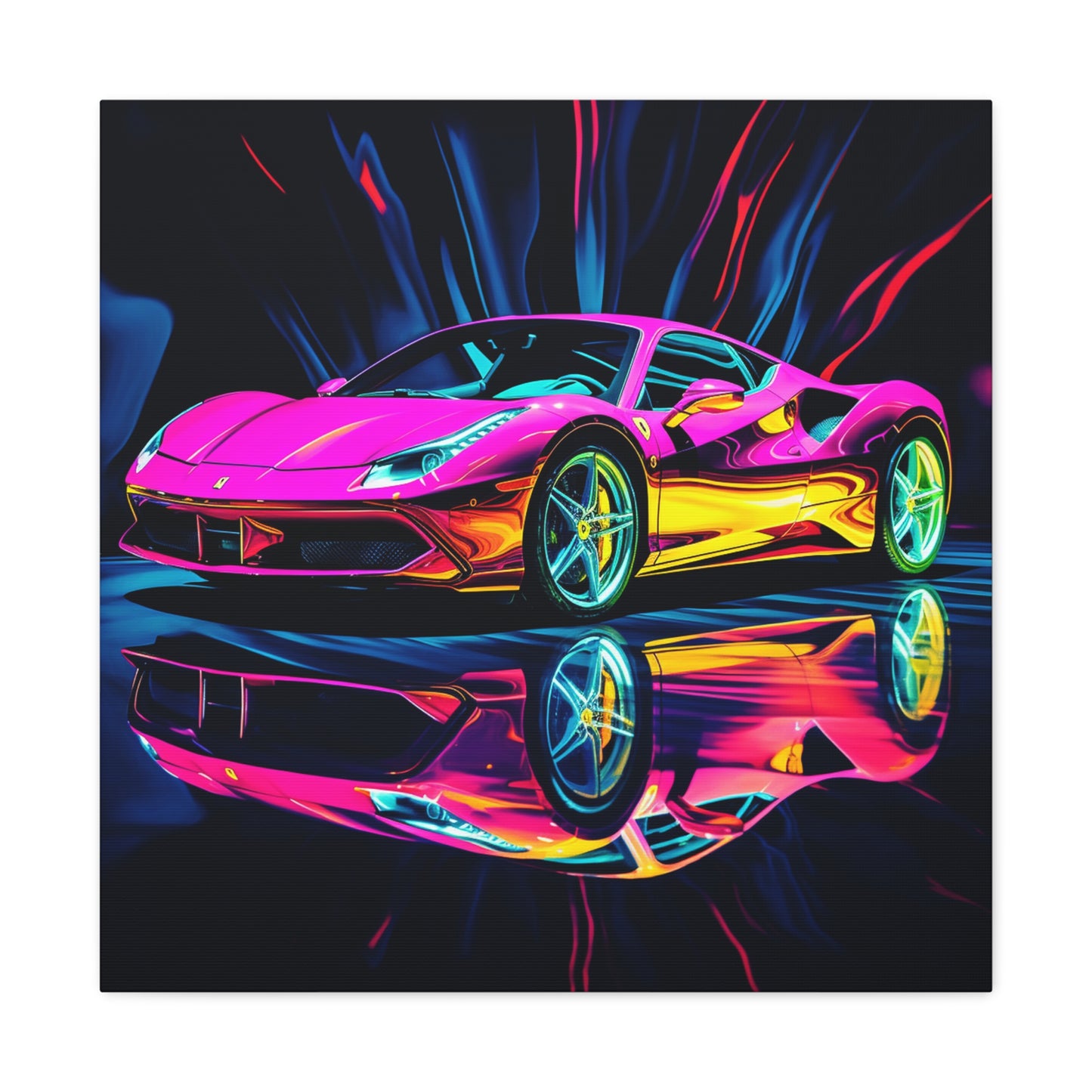 Canvas Gallery Wraps Pink Macro Ferrari 3
