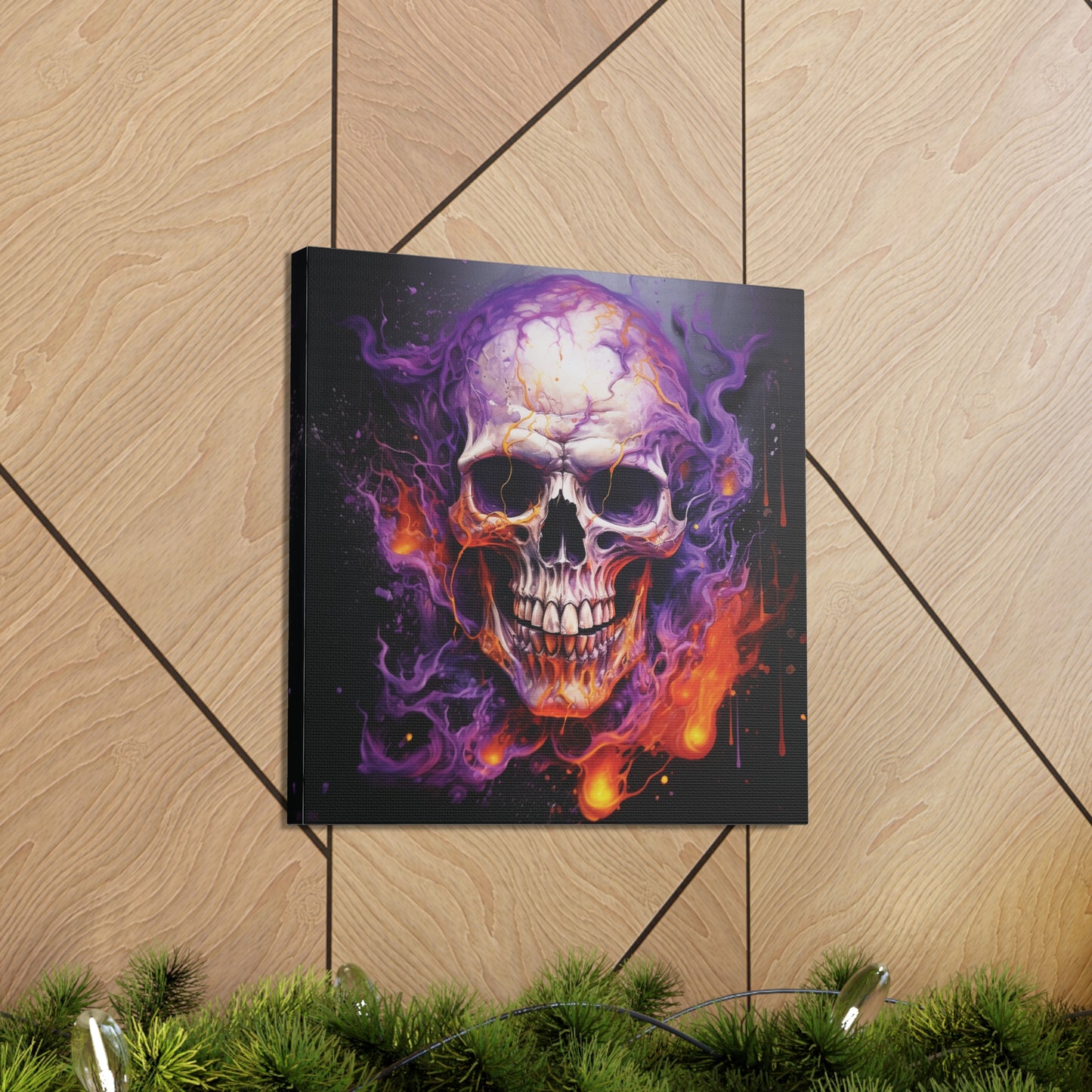 Canvas Gallery Wraps Skull Flames 2