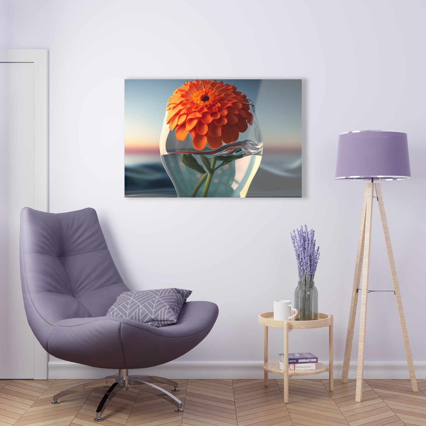 Acrylic Prints Orange Zinnia 4