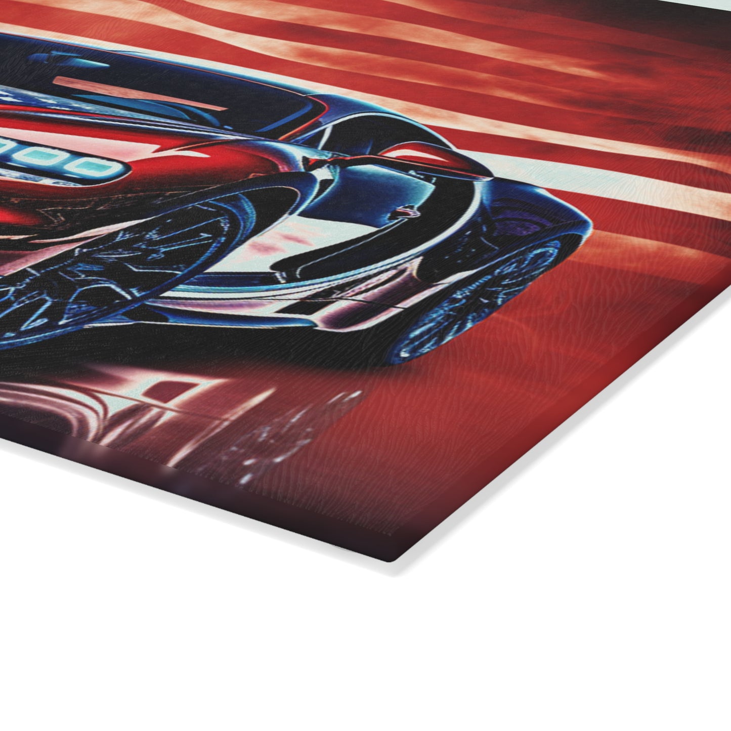 Glass Cutting Board Abstract American Flag Background Bugatti 3